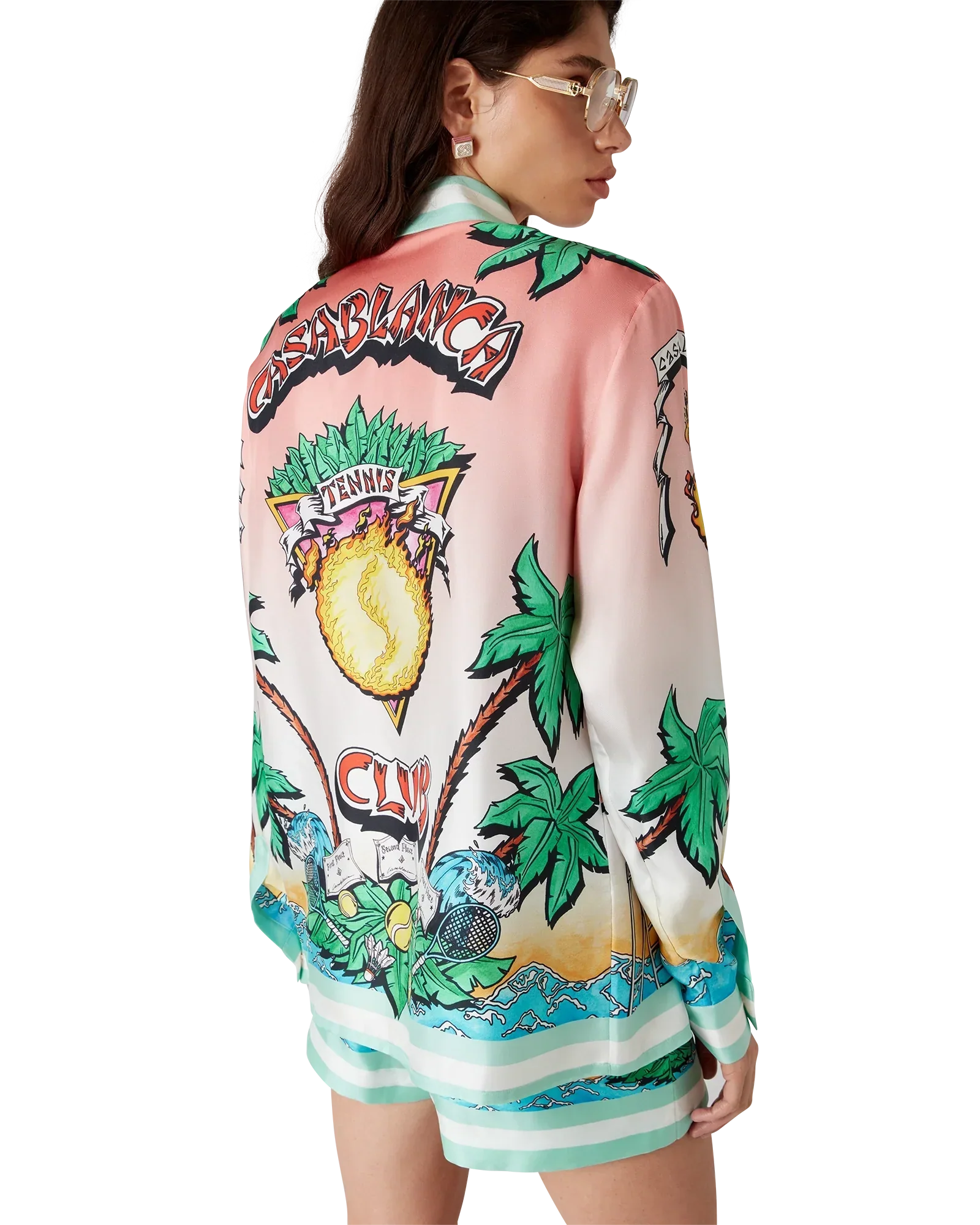 Tennis Club Long Sleeve Silk Shirt | Casablanca Paris | Image 4