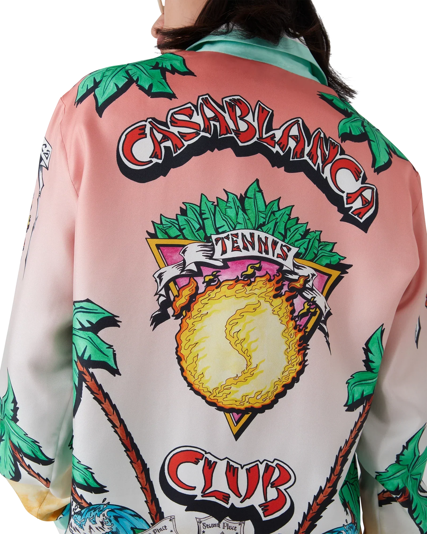 Tennis Club Long Sleeve Silk Shirt | Casablanca Paris | Image 9
