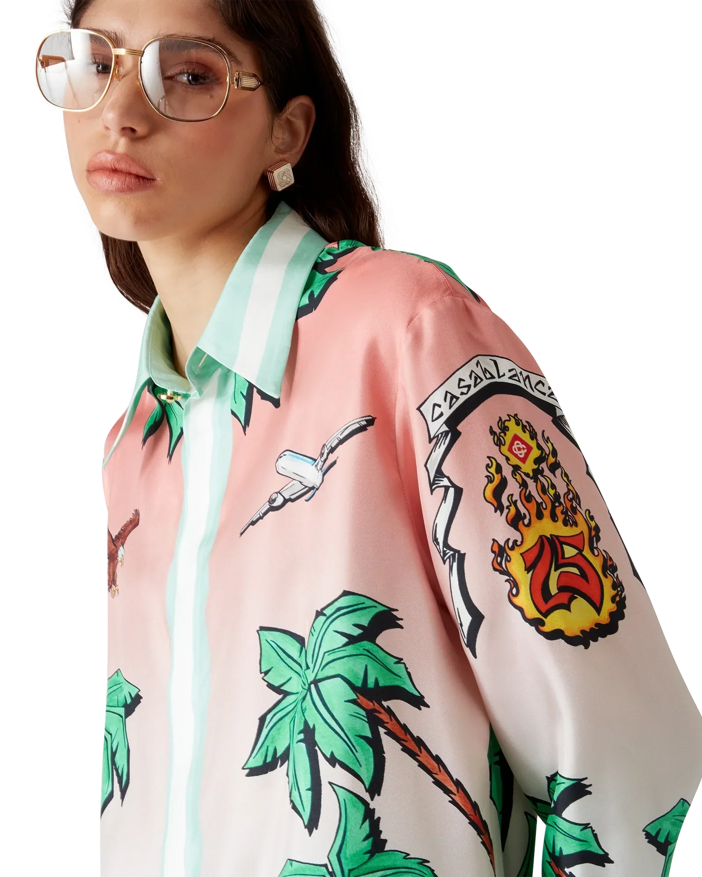 Tennis Club Long Sleeve Silk Shirt | Casablanca Paris | Image 5