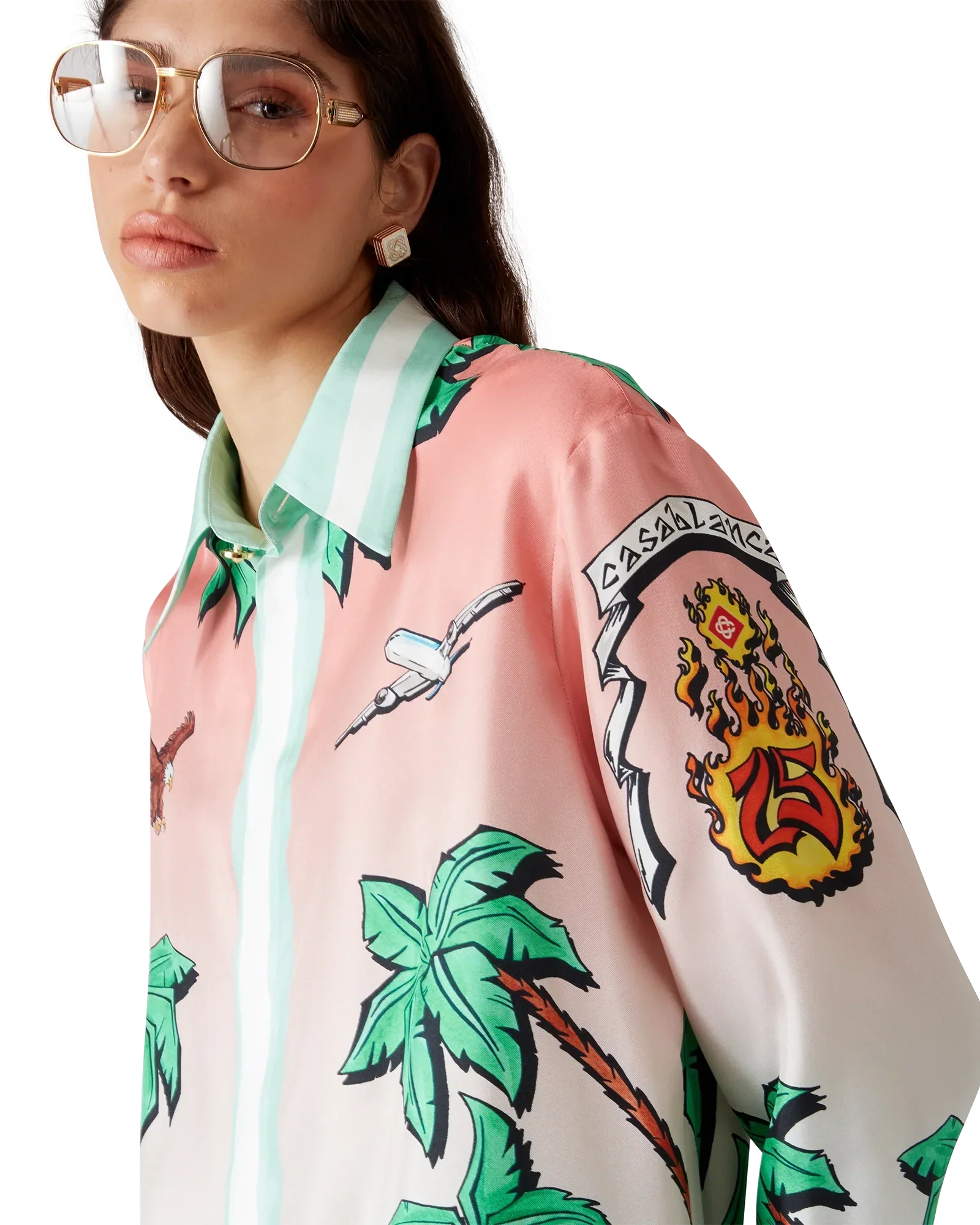 Tennis Club Long Sleeve Silk Shirt | Casablanca Paris | Image 5