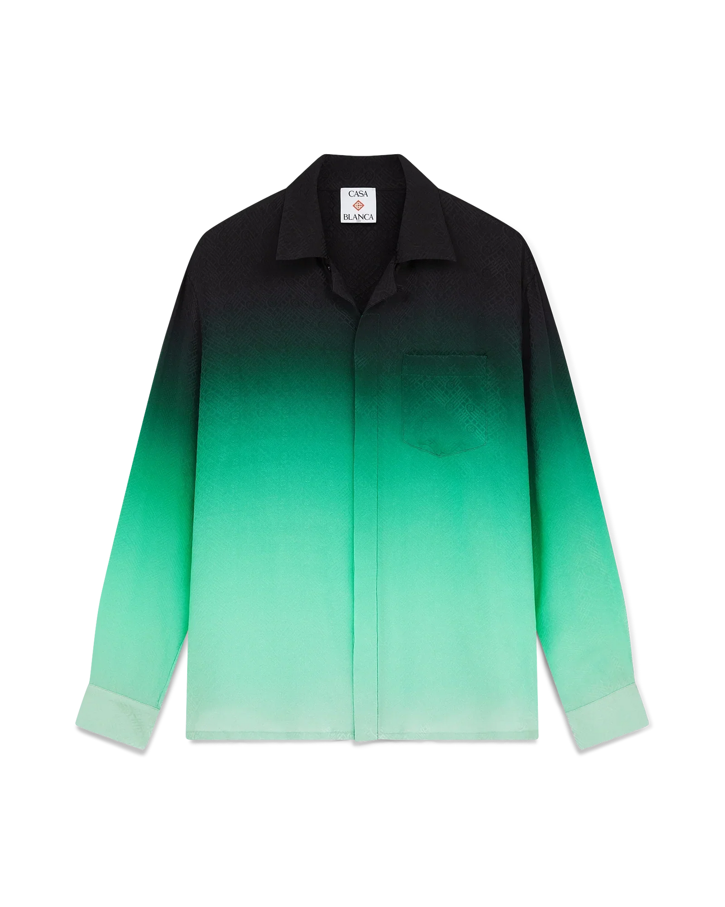 Gradient Ping Pong Jacquard Long Sleeve Silk Shirt | Casablanca Paris | Image 1