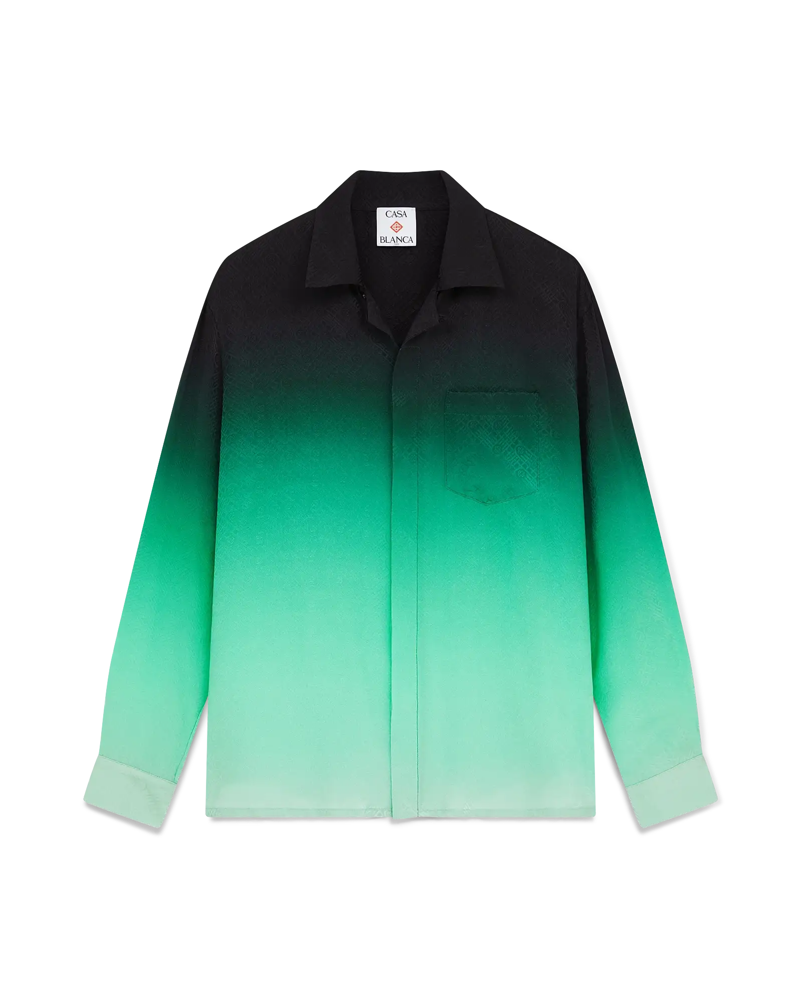 Gradient Ping Pong Jacquard Long Sleeve Silk Shirt | Casablanca Paris | Image 1