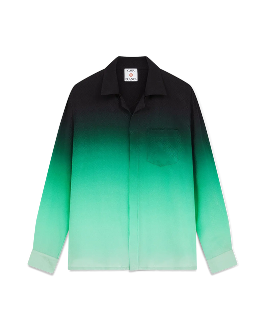 Gradient Ping Pong Jacquard Long Sleeve Silk Shirt | Casablanca Paris | Image 1