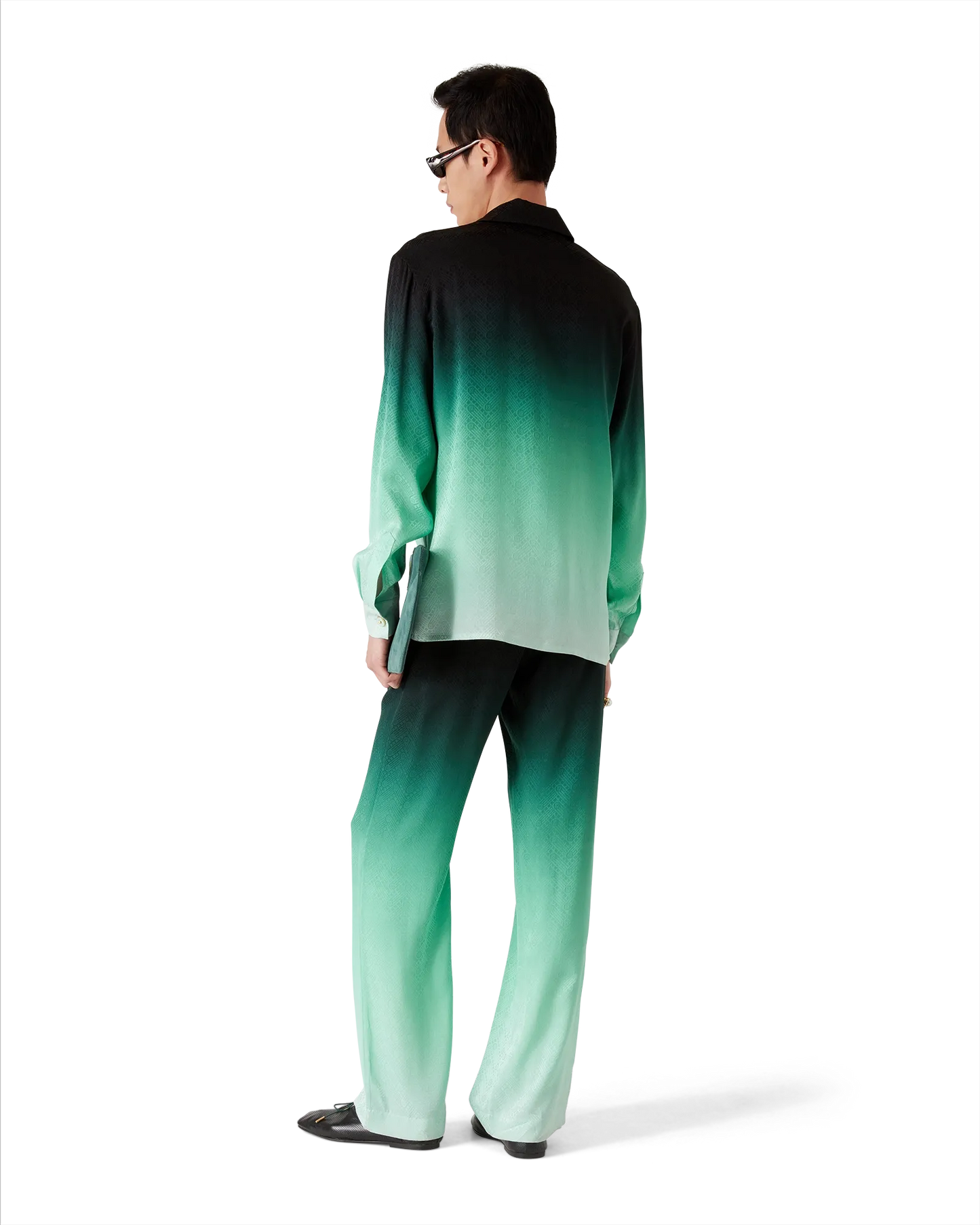 Gradient Ping Pong Jacquard Long Sleeve Silk Shirt | Casablanca Paris | Image 3