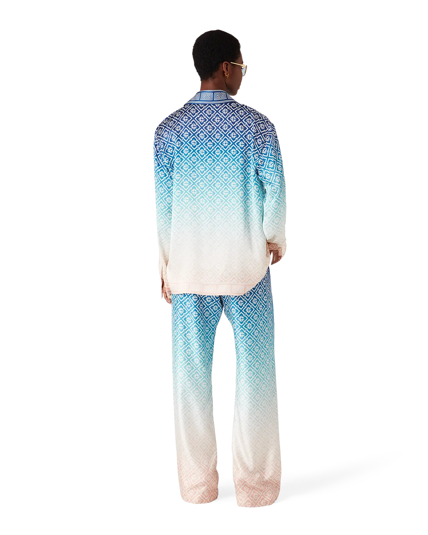 Jacquard Gradient Silk Long Sleeve Shirt | Casablanca Paris | Image 3