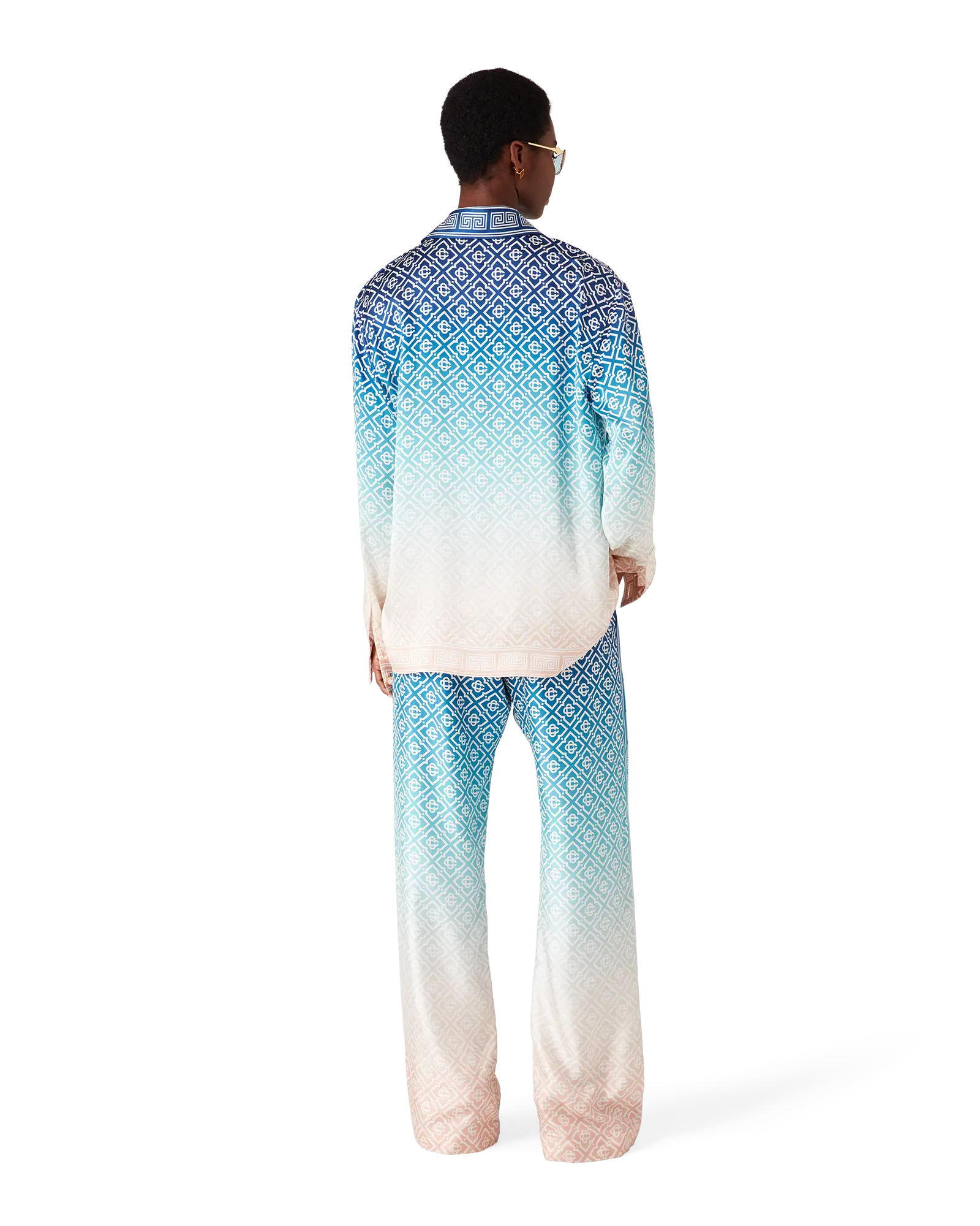 Jacquard Gradient Silk Long Sleeve Shirt | Casablanca Paris | Image 3