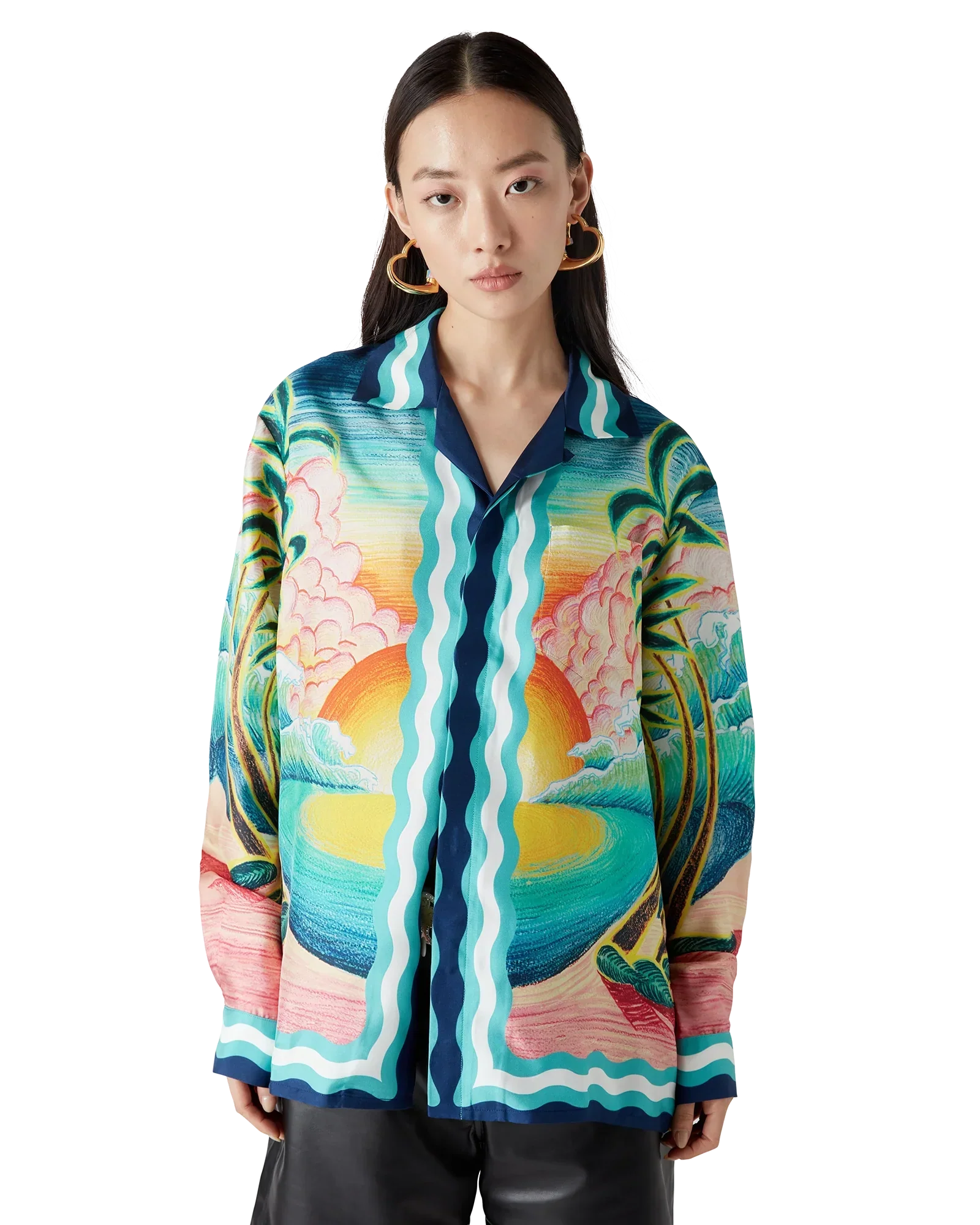 Danse De La Mer Long Sleeve Silk Shirt | Casablanca Paris | Image 4