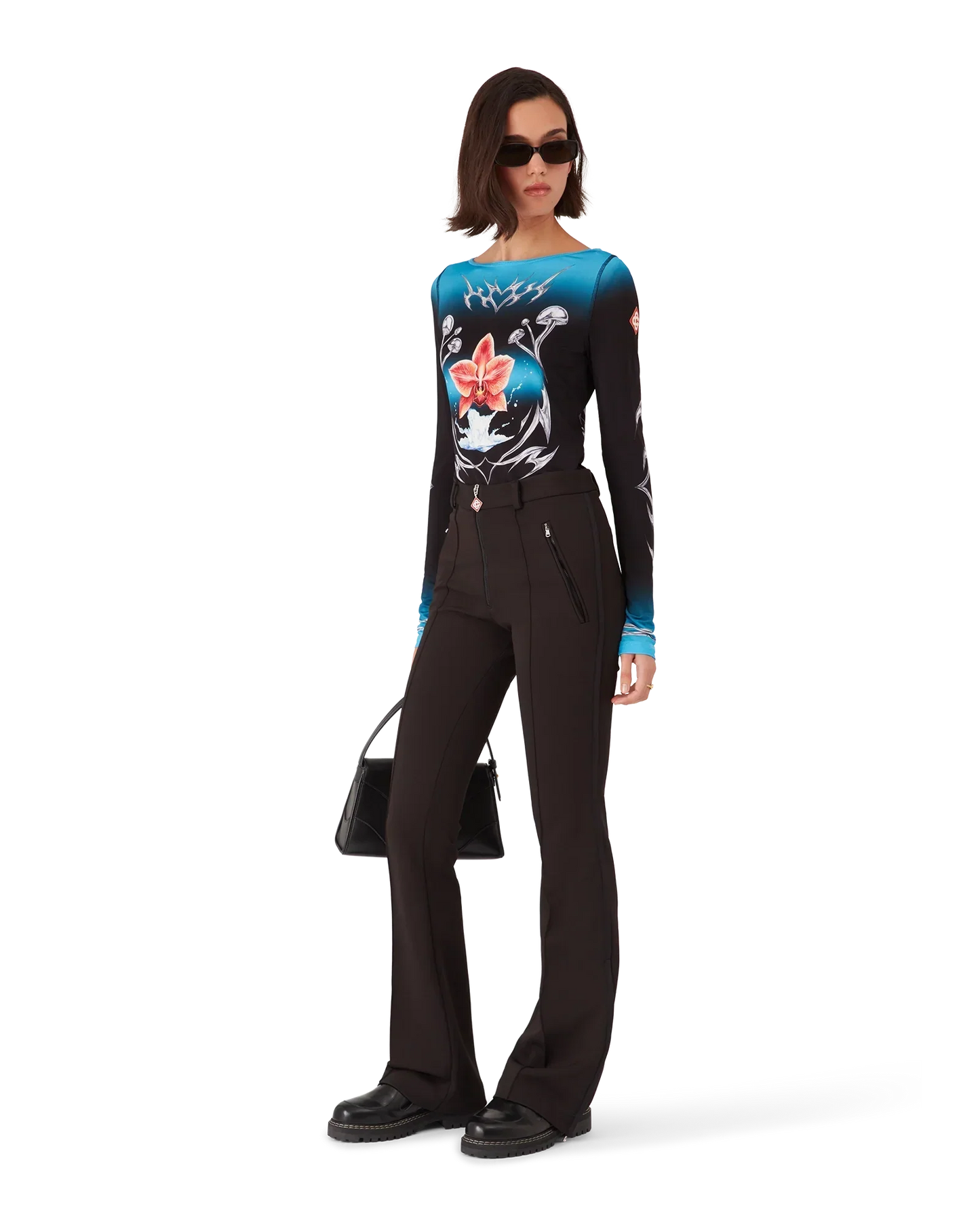 Blades Slinky Jersey Long Sleeve Top | Casablanca Paris | Image 4