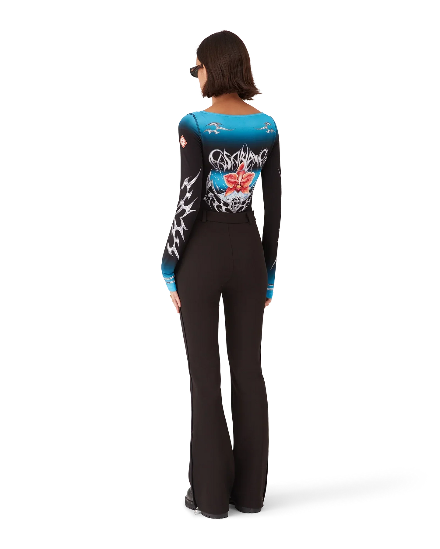 Blades Slinky Jersey Long Sleeve Top | Casablanca Paris | Image 5