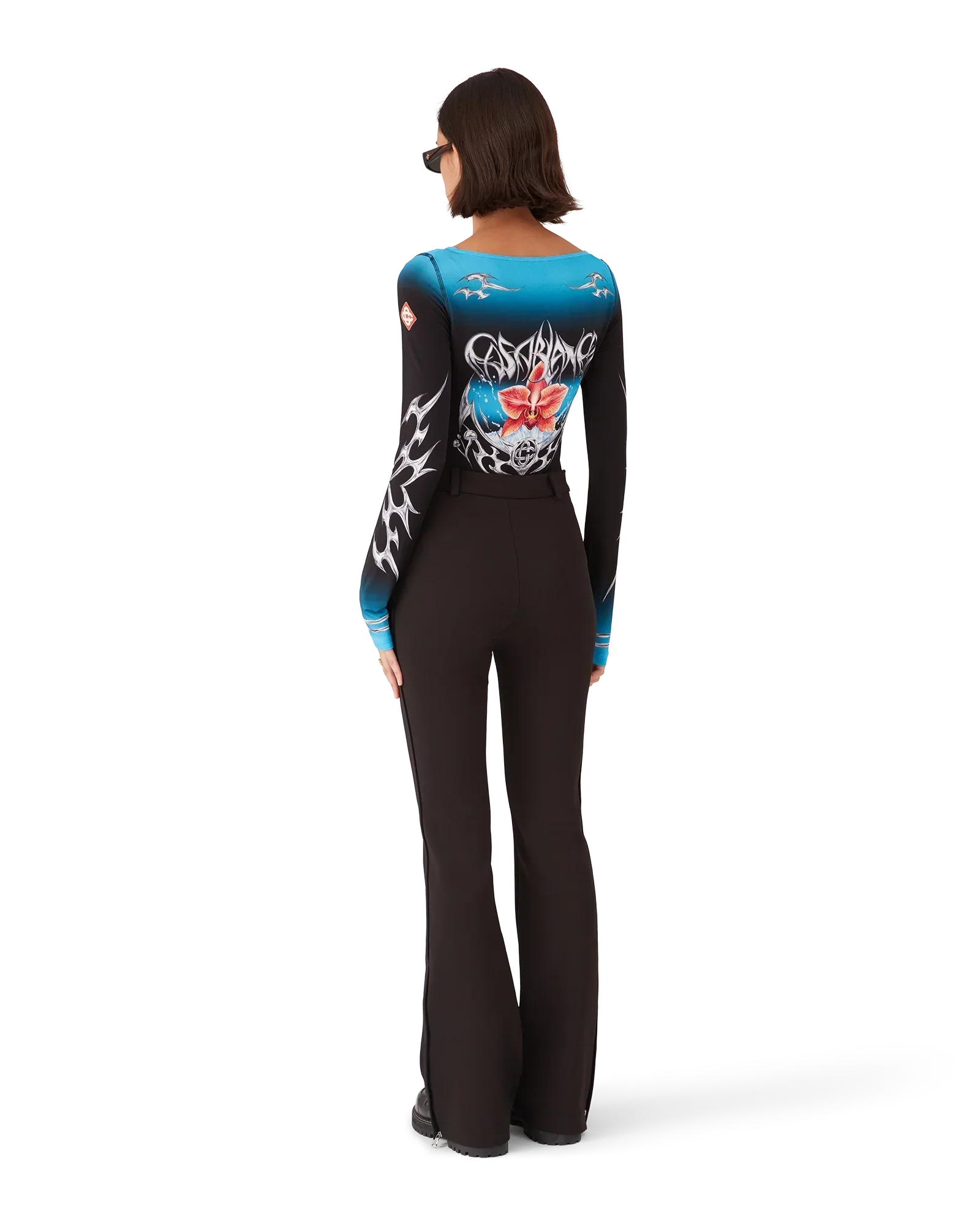 Blades Slinky Jersey Long Sleeve Top | Casablanca Paris | Image 5
