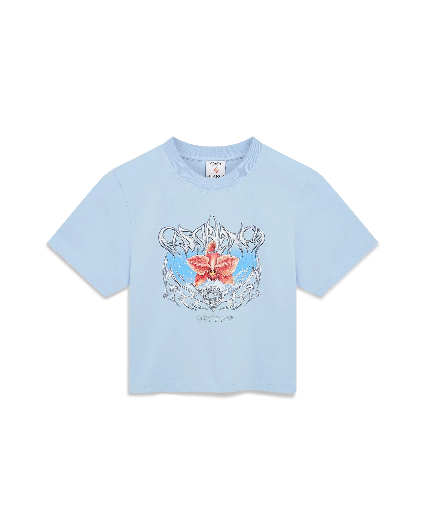 Blades Cropped Short Sleeve T-Shirt | Casablanca Paris | Image 1