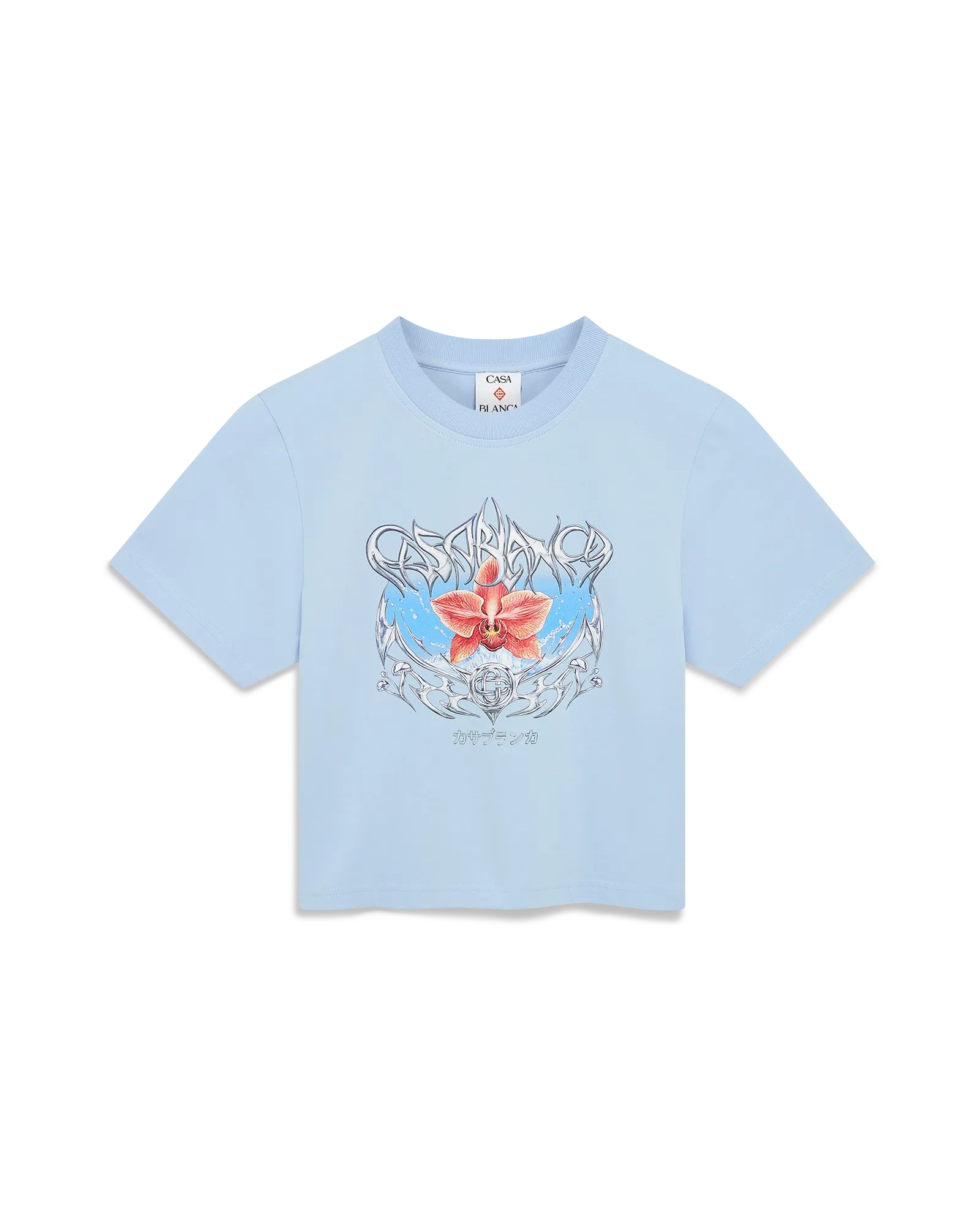 Blades Cropped Short Sleeve T-Shirt | Casablanca Paris | Image 1