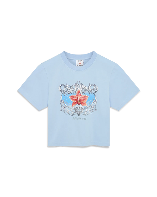 Blades Cropped Short Sleeve T-Shirt | Casablanca Paris | Image 1