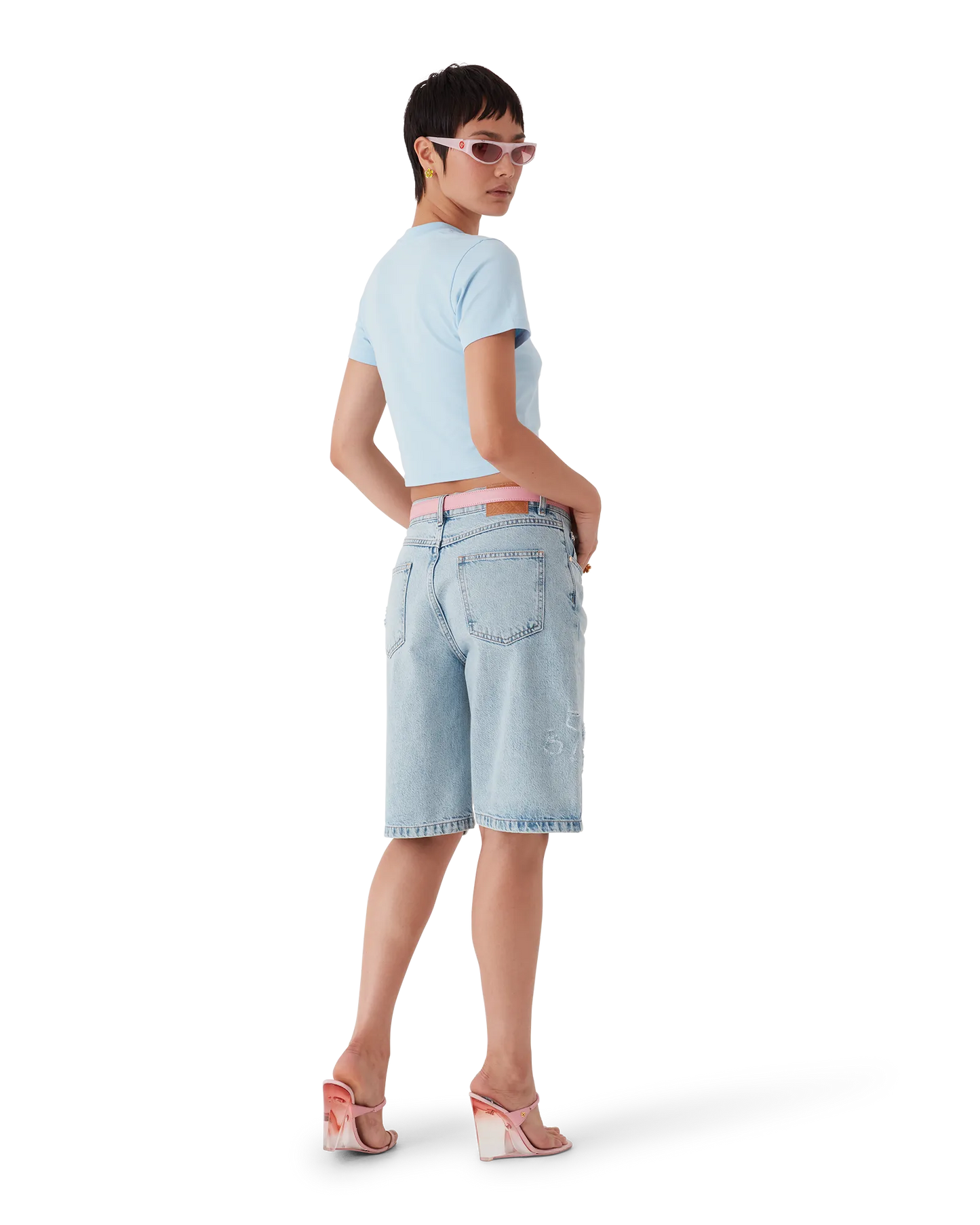 Blades Cropped Short Sleeve T-Shirt | Casablanca Paris | Image 3