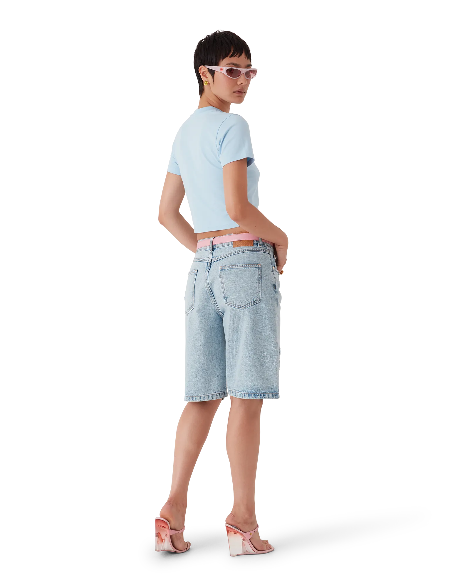 Blades Cropped Short Sleeve T-Shirt | Casablanca Paris | Image 3