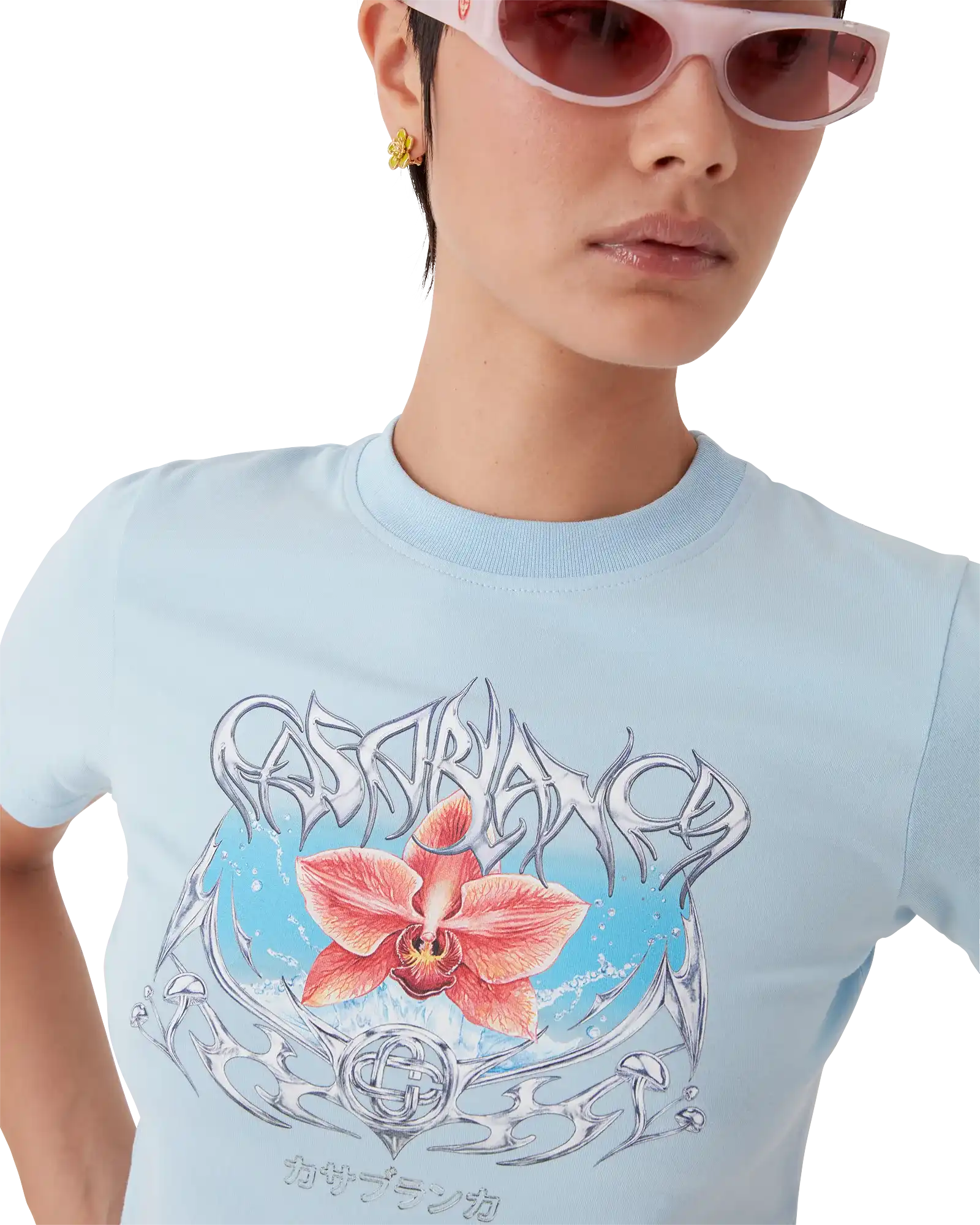 Blades Cropped Short Sleeve T-Shirt | Casablanca Paris | Image 5