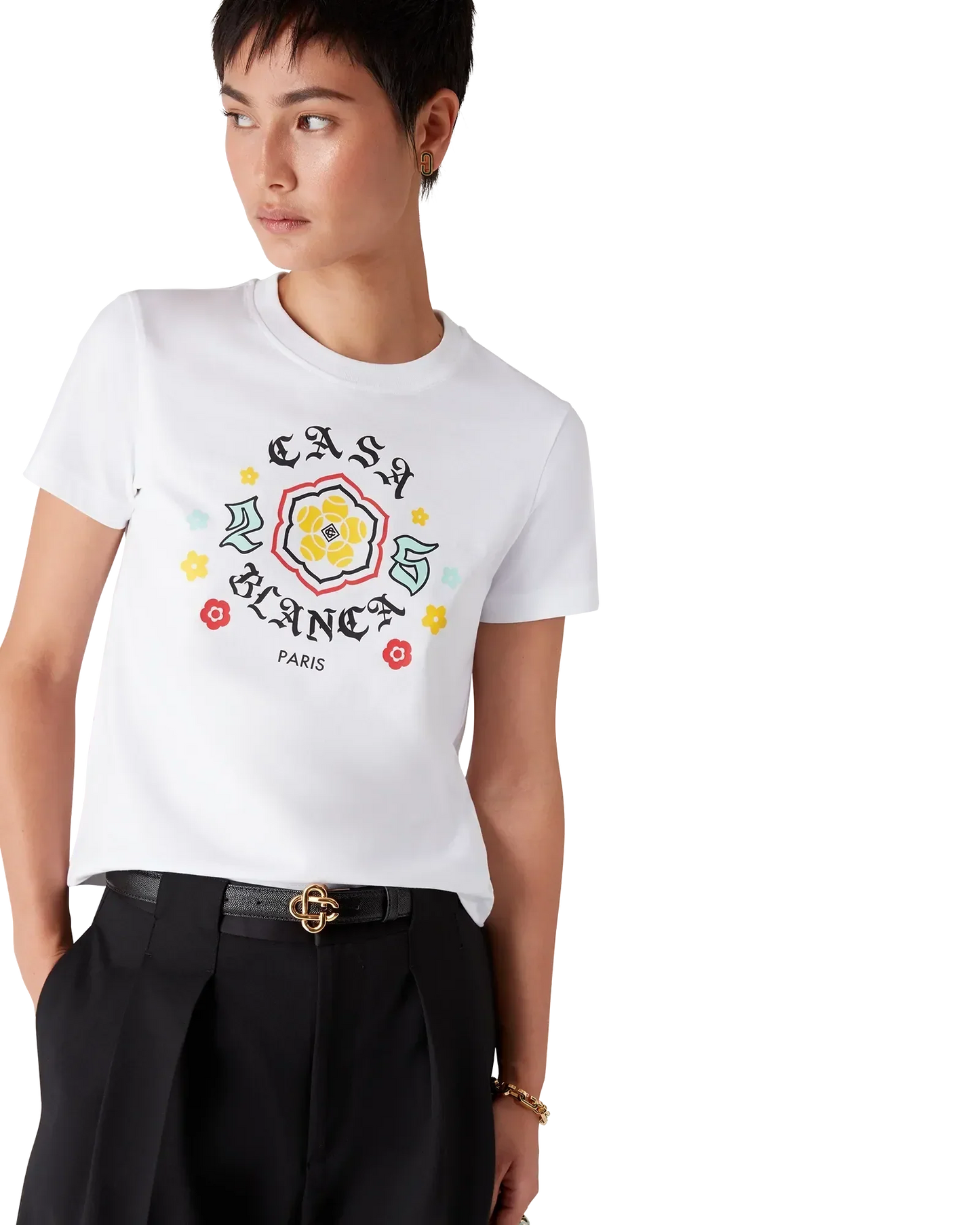 Emblem Fitted Short Sleeve T-Shirt | Casablanca Paris | Image 2