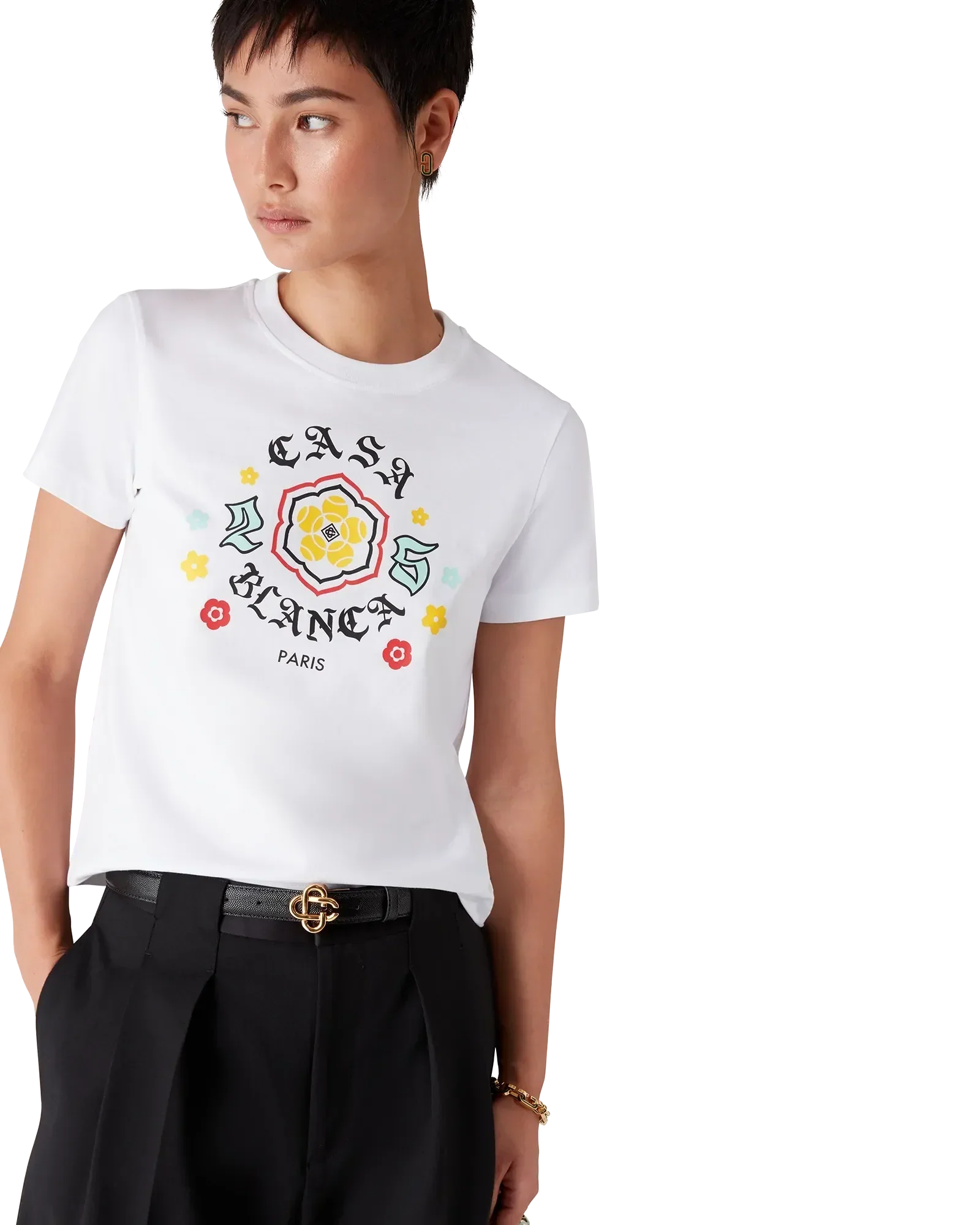 Emblem Fitted Short Sleeve T-Shirt | Casablanca Paris | Image 2