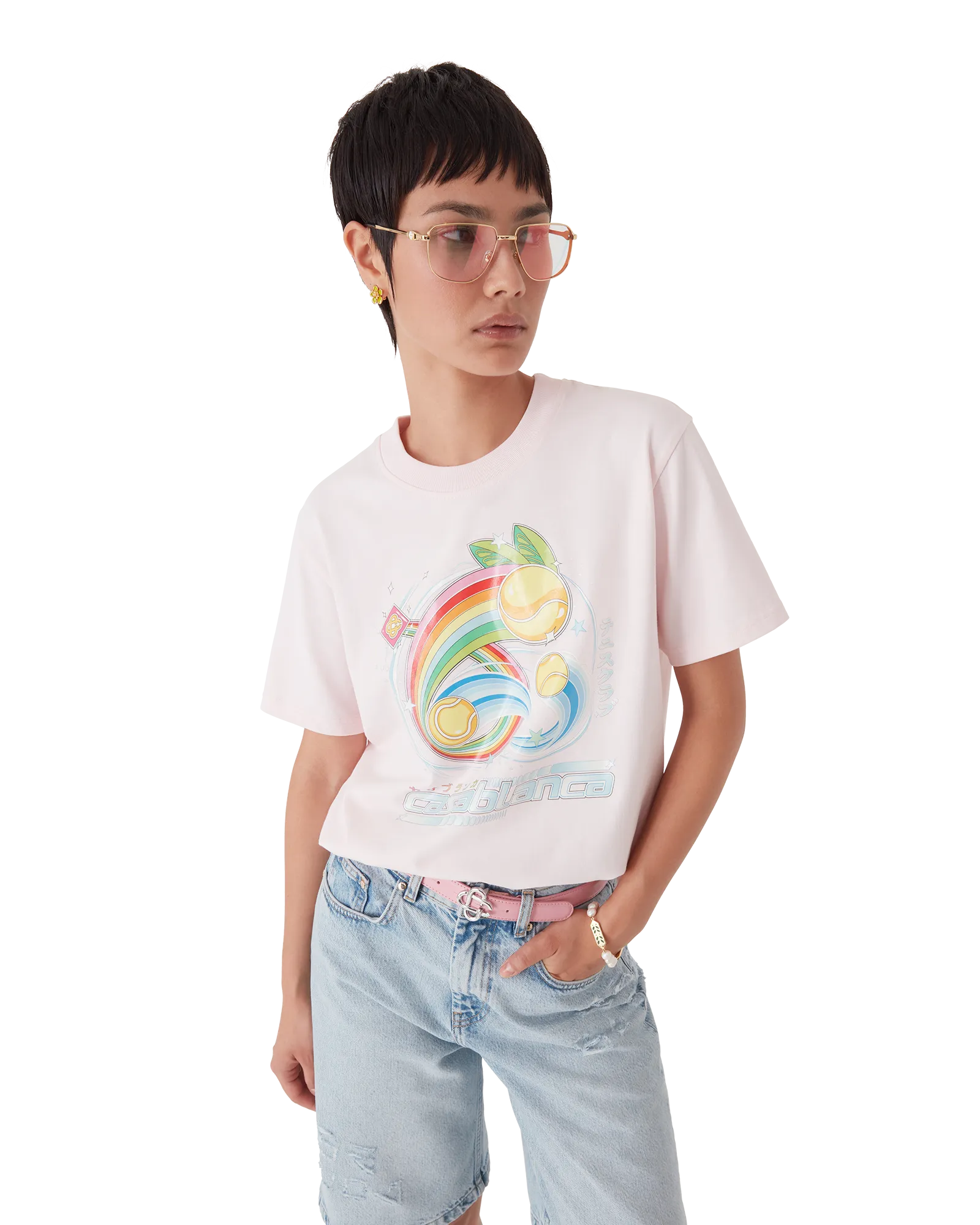 Manga Tennis Ball Short Sleeve T-Shirt | Casablanca Paris | Image 4