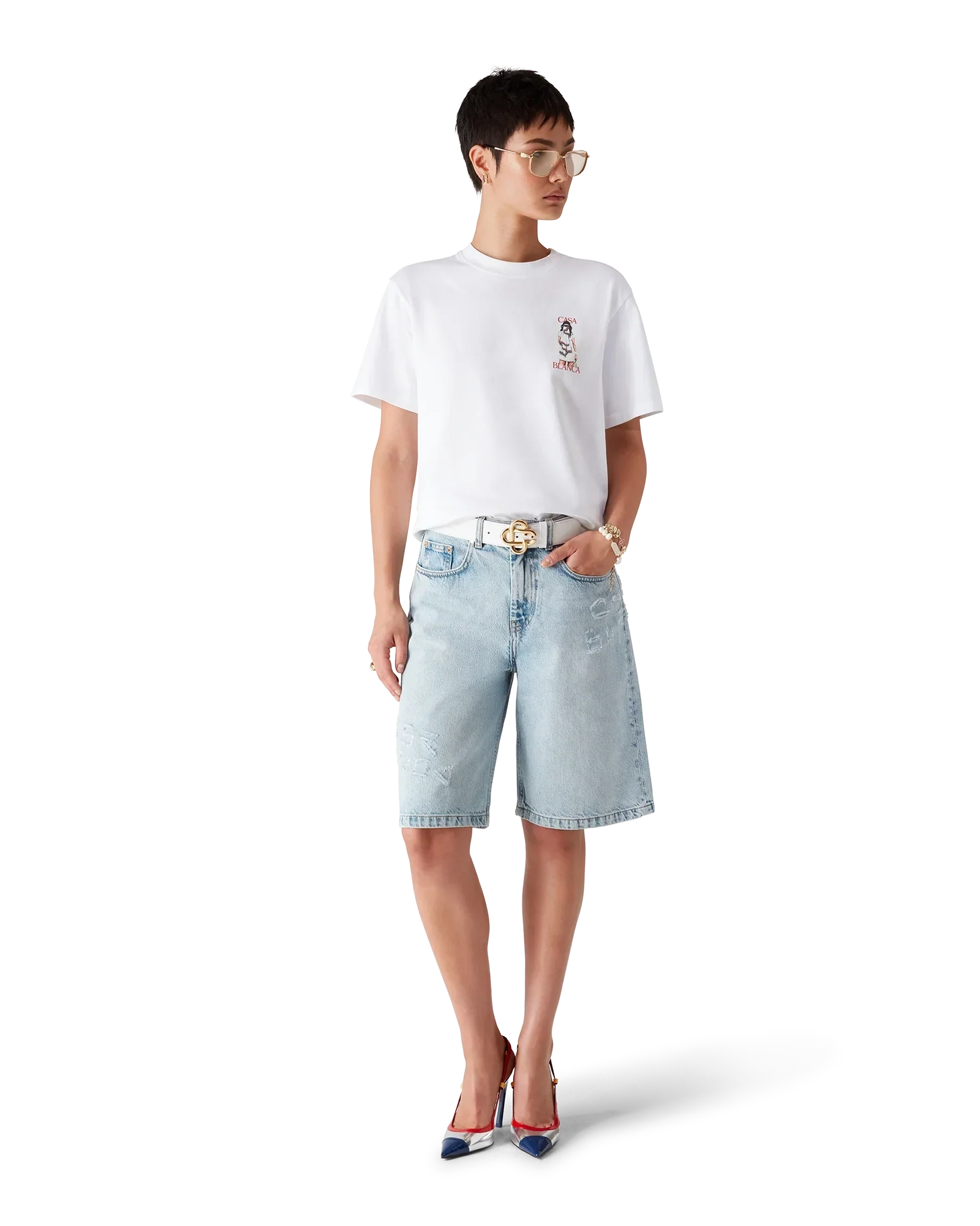 Tennis Girl Short Sleeve T-Shirt | Casablanca Paris | Image 2