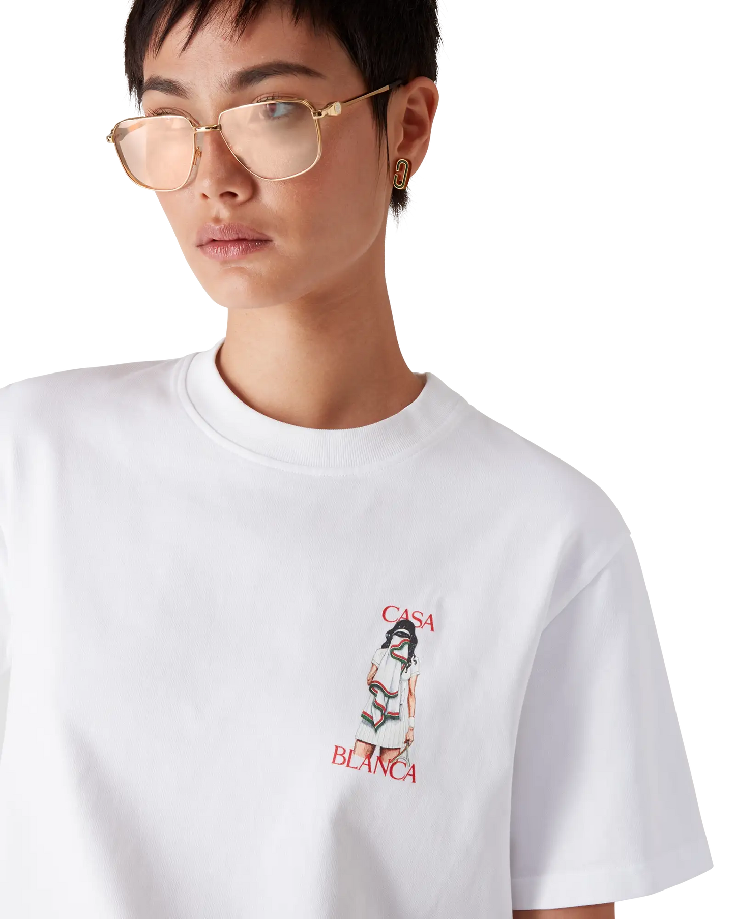 Tennis Girl Short Sleeve T-Shirt | Casablanca Paris | Image 4