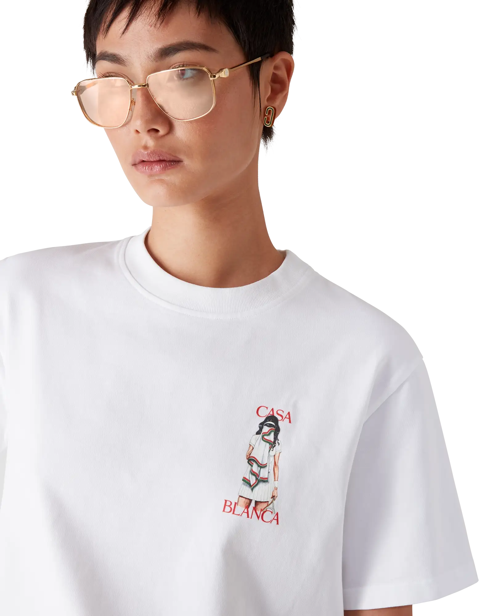 Tennis Girl Short Sleeve T-Shirt | Casablanca Paris | Image 4