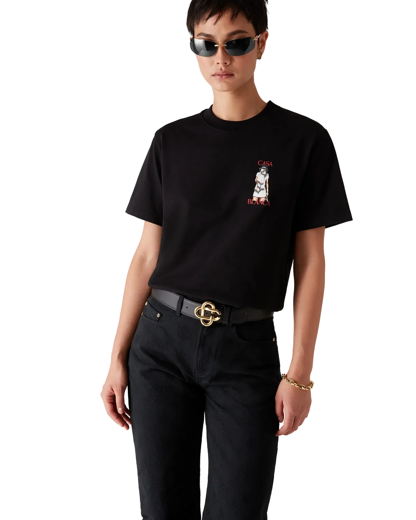 Tennis Girl Short Sleeve T-Shirt | Casablanca Paris | Image 4