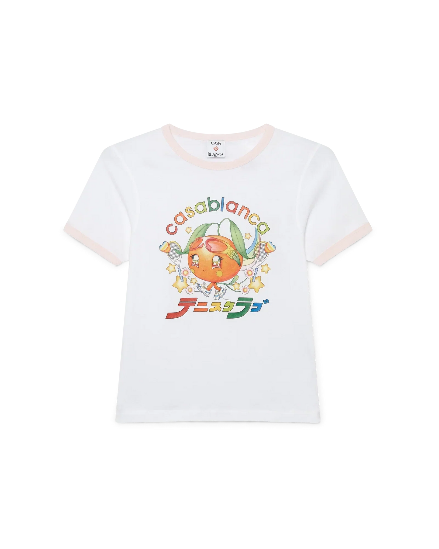 Orange Mascot Ringer Short Sleeve T-Shirt | Casablanca Paris | Image 1