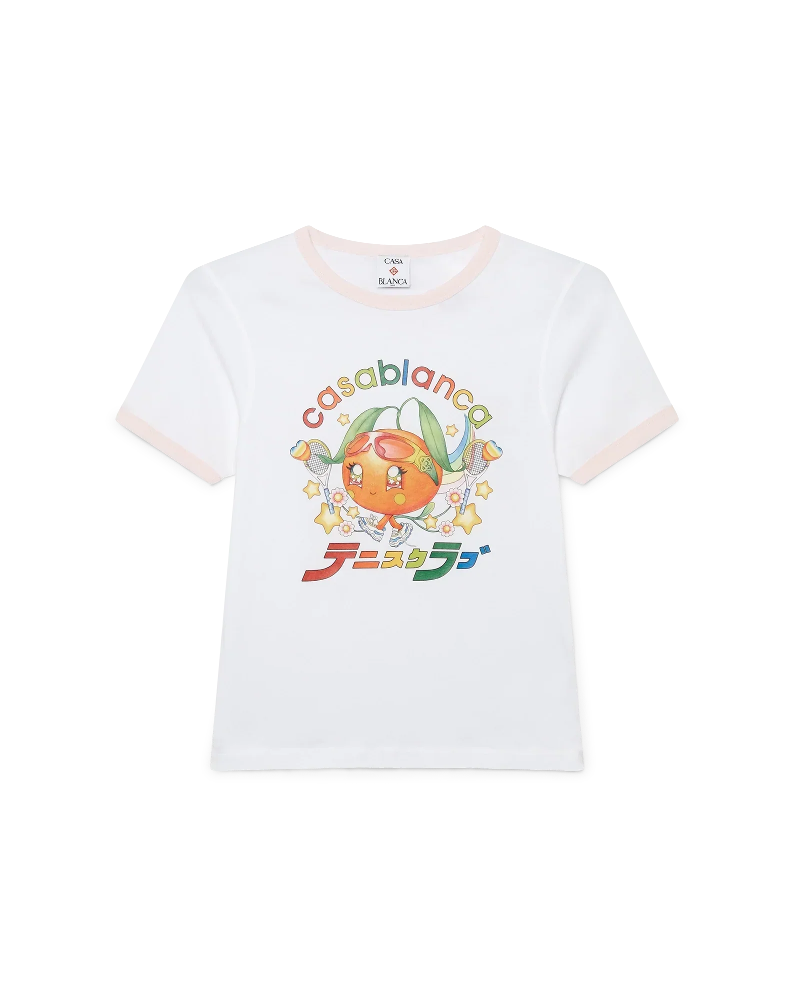 Orange Mascot Ringer Short Sleeve T-Shirt | Casablanca Paris | Image 1