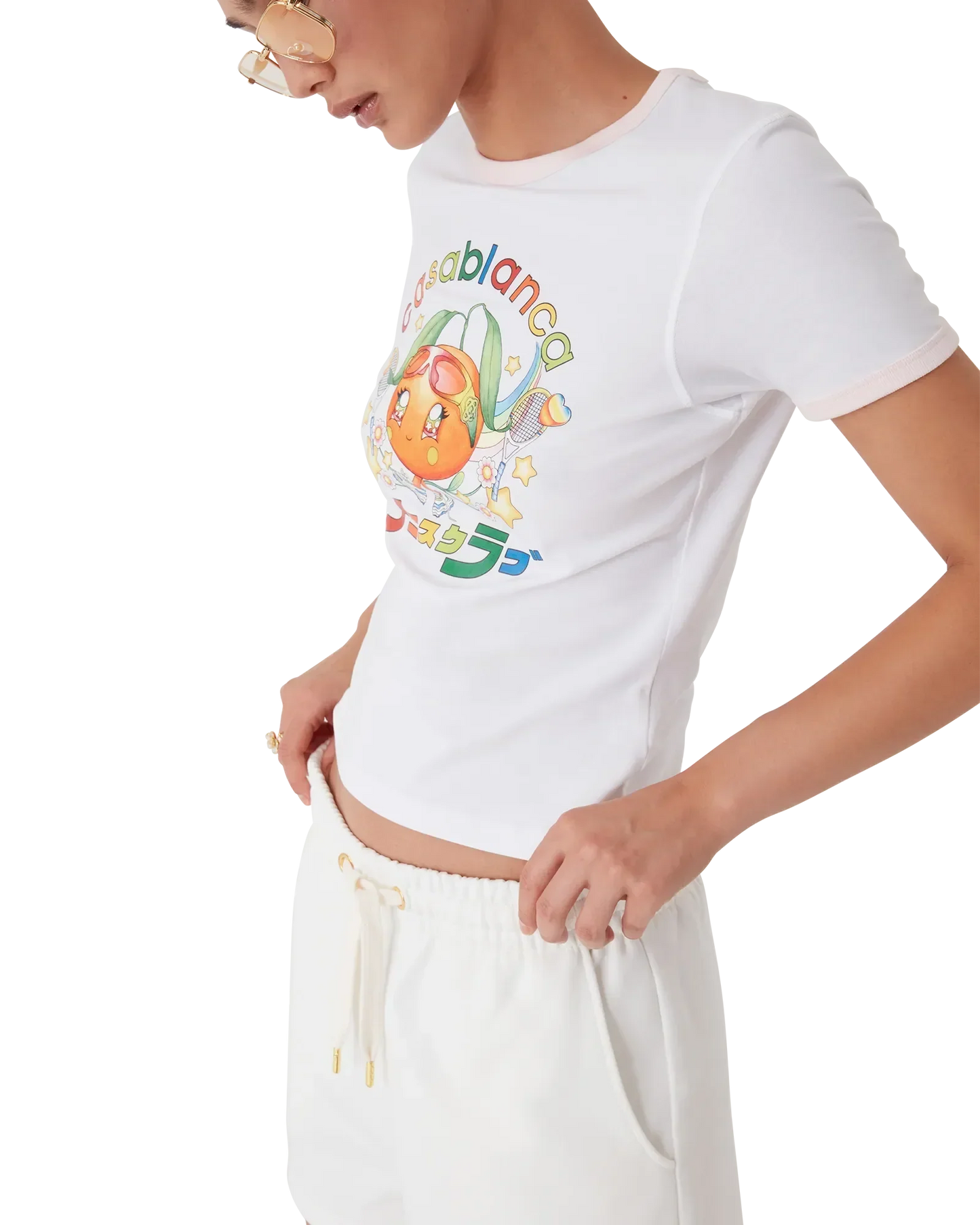 Orange Mascot Ringer Short Sleeve T-Shirt | Casablanca Paris | Image 4