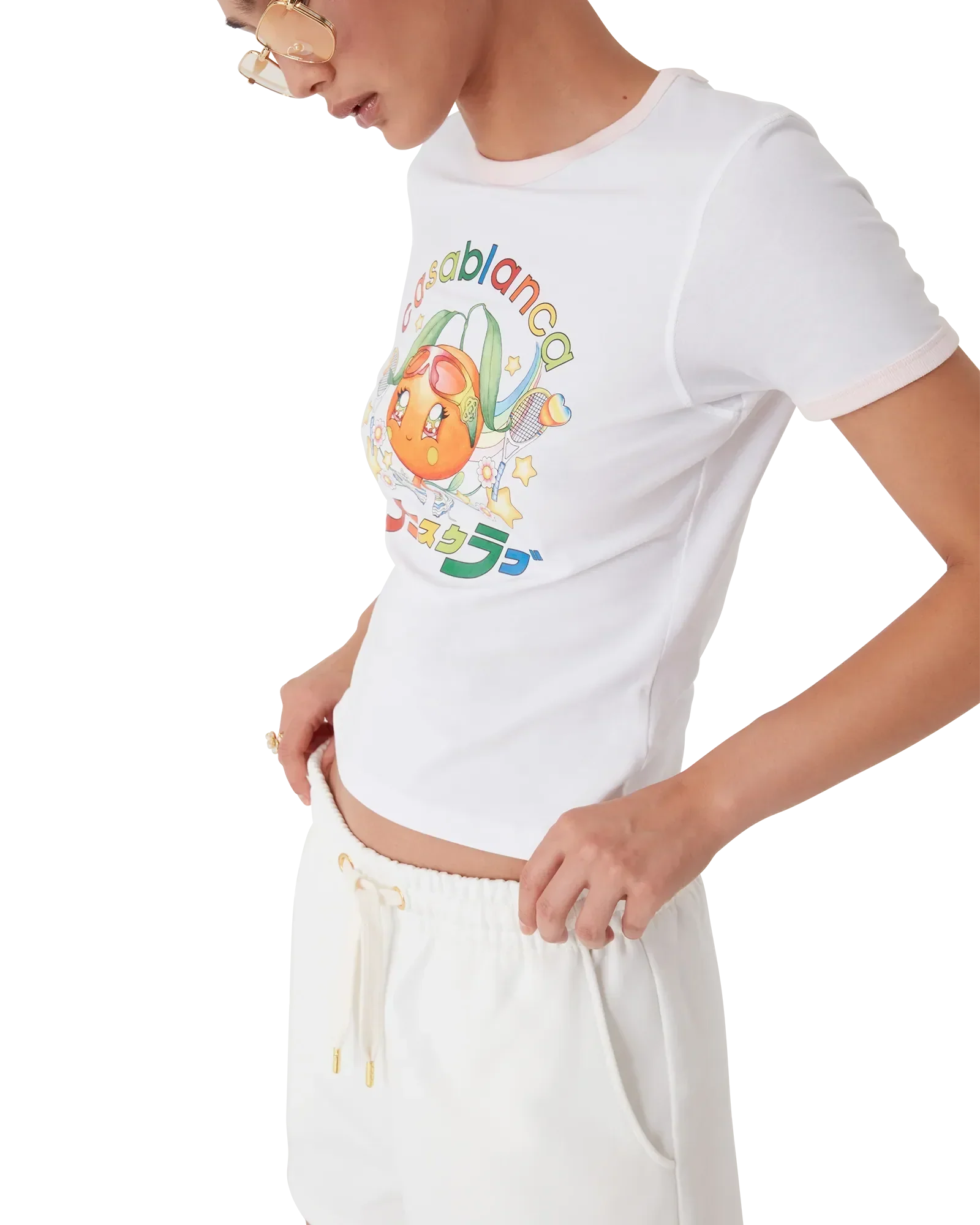 Orange Mascot Ringer Short Sleeve T-Shirt | Casablanca Paris | Image 4