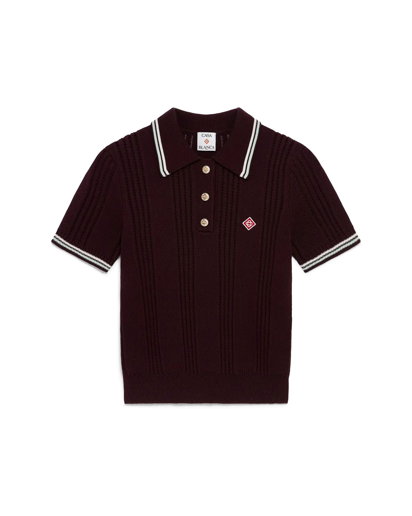 Cotton Knit Short Sleeve Polo | Casablanca Paris | Image 1