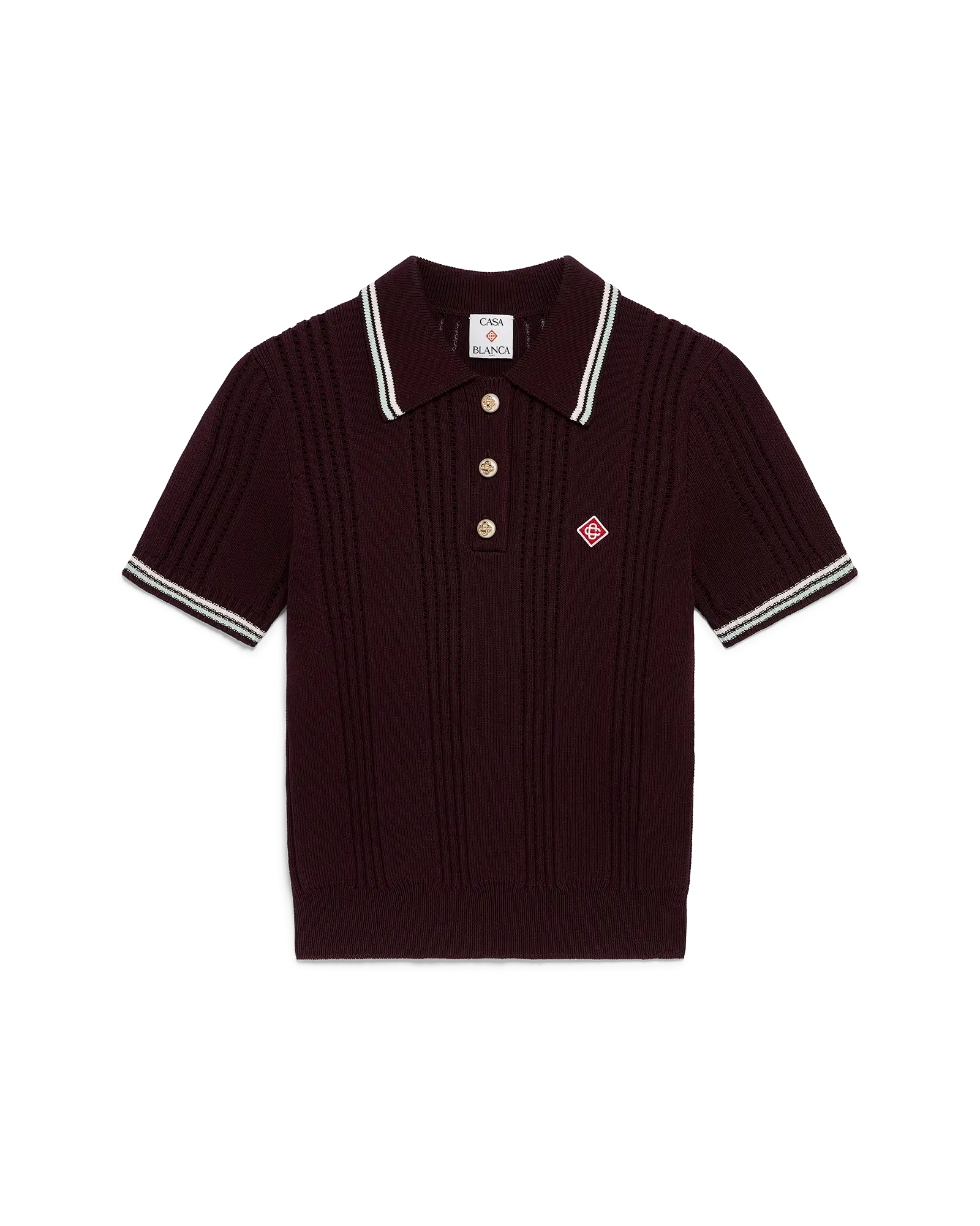 Cotton Knit Short Sleeve Polo | Casablanca Paris | Image 1