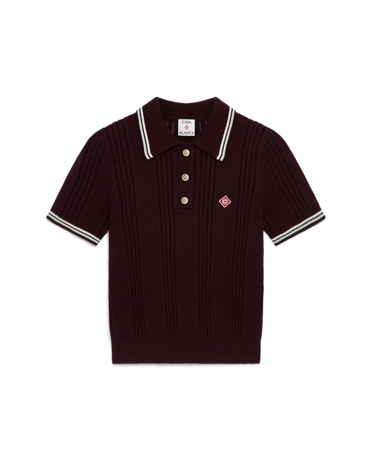 Cotton Knit Short Sleeve Polo | Casablanca Paris | Image 1