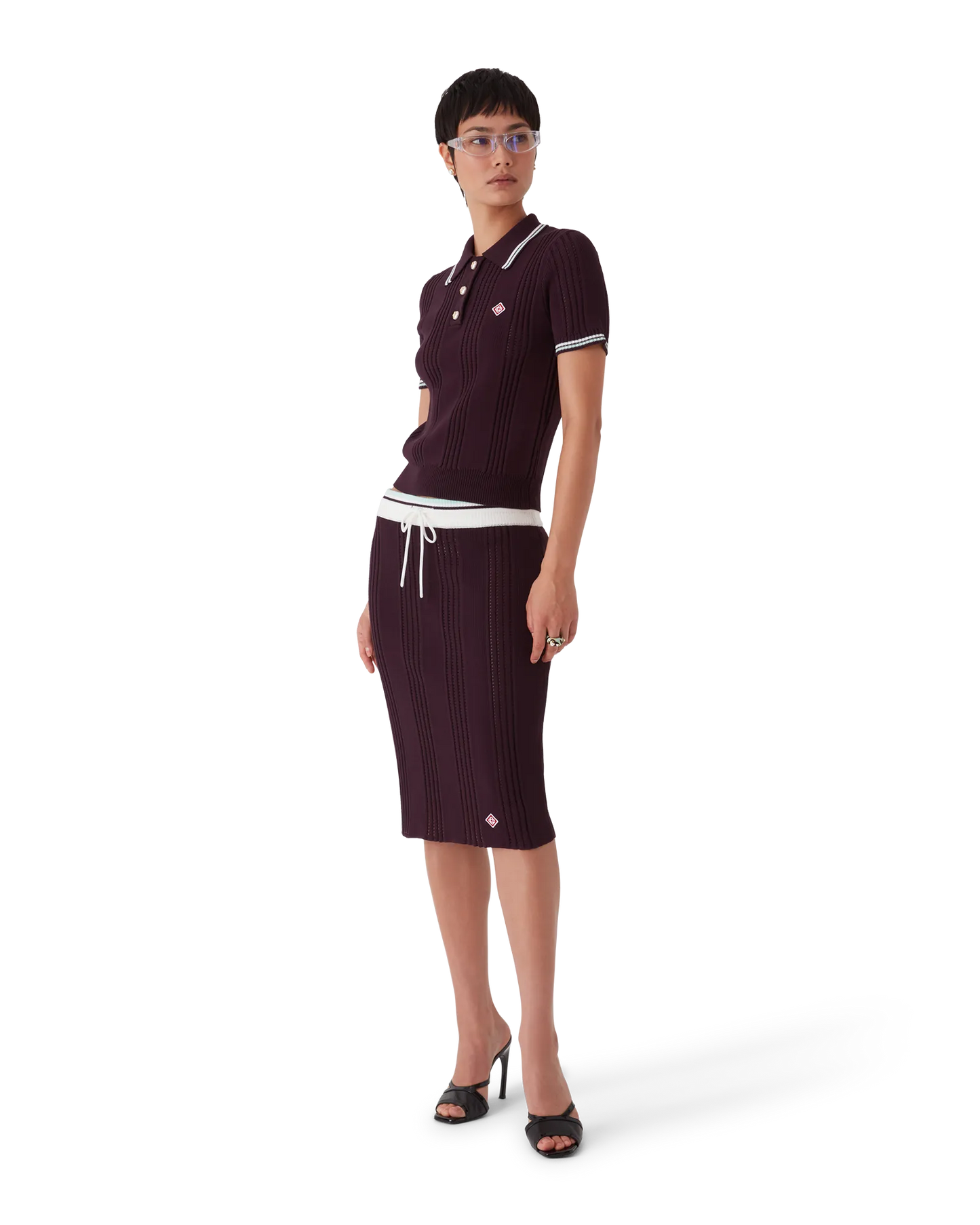Cotton Knit Short Sleeve Polo | Casablanca Paris | Image 2