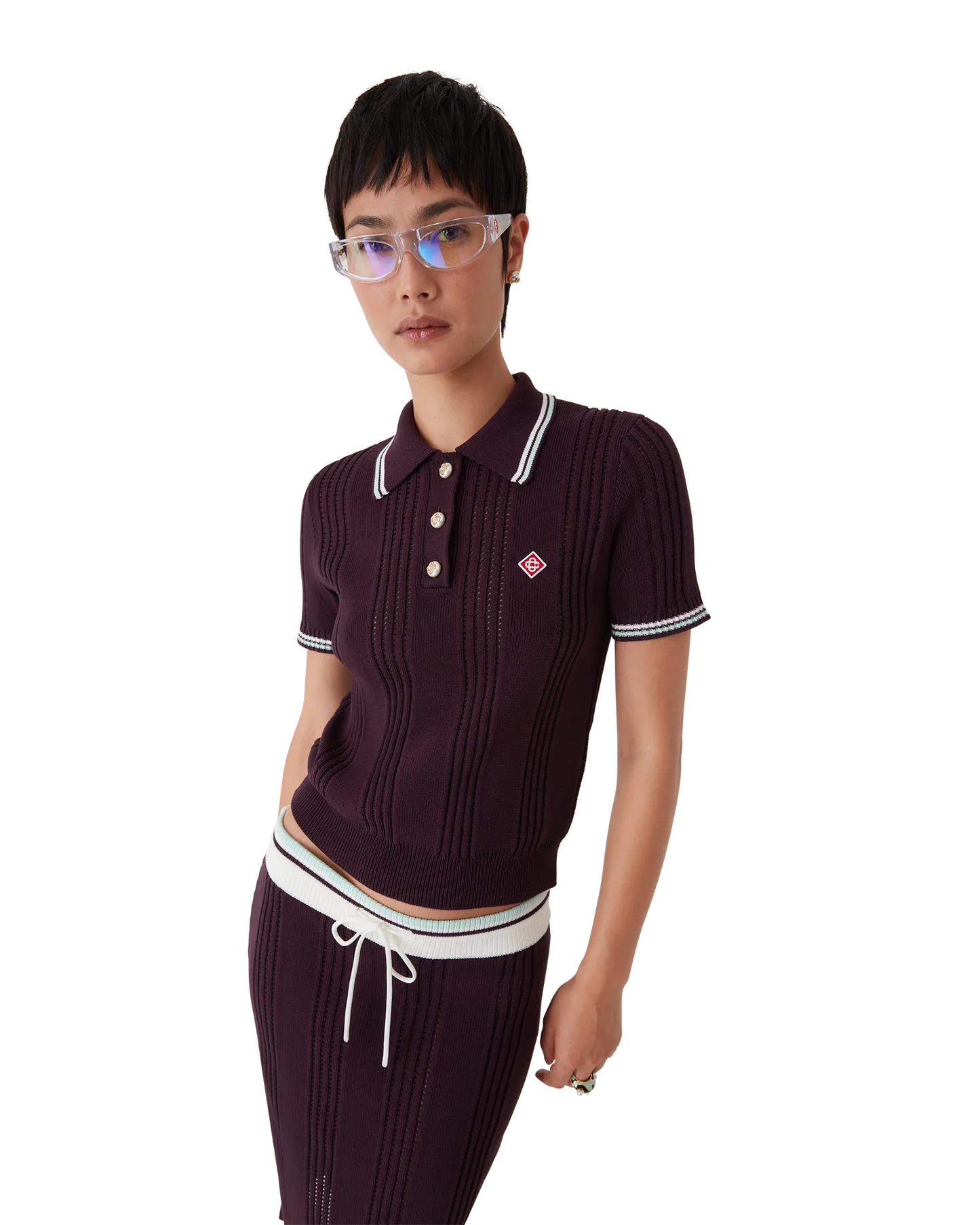 Cotton Knit Short Sleeve Polo | Casablanca Paris | Image 4