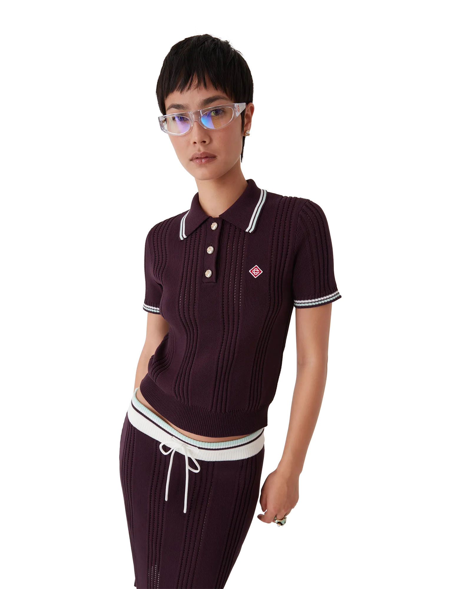 Cotton Knit Short Sleeve Polo | Casablanca Paris | Image 4
