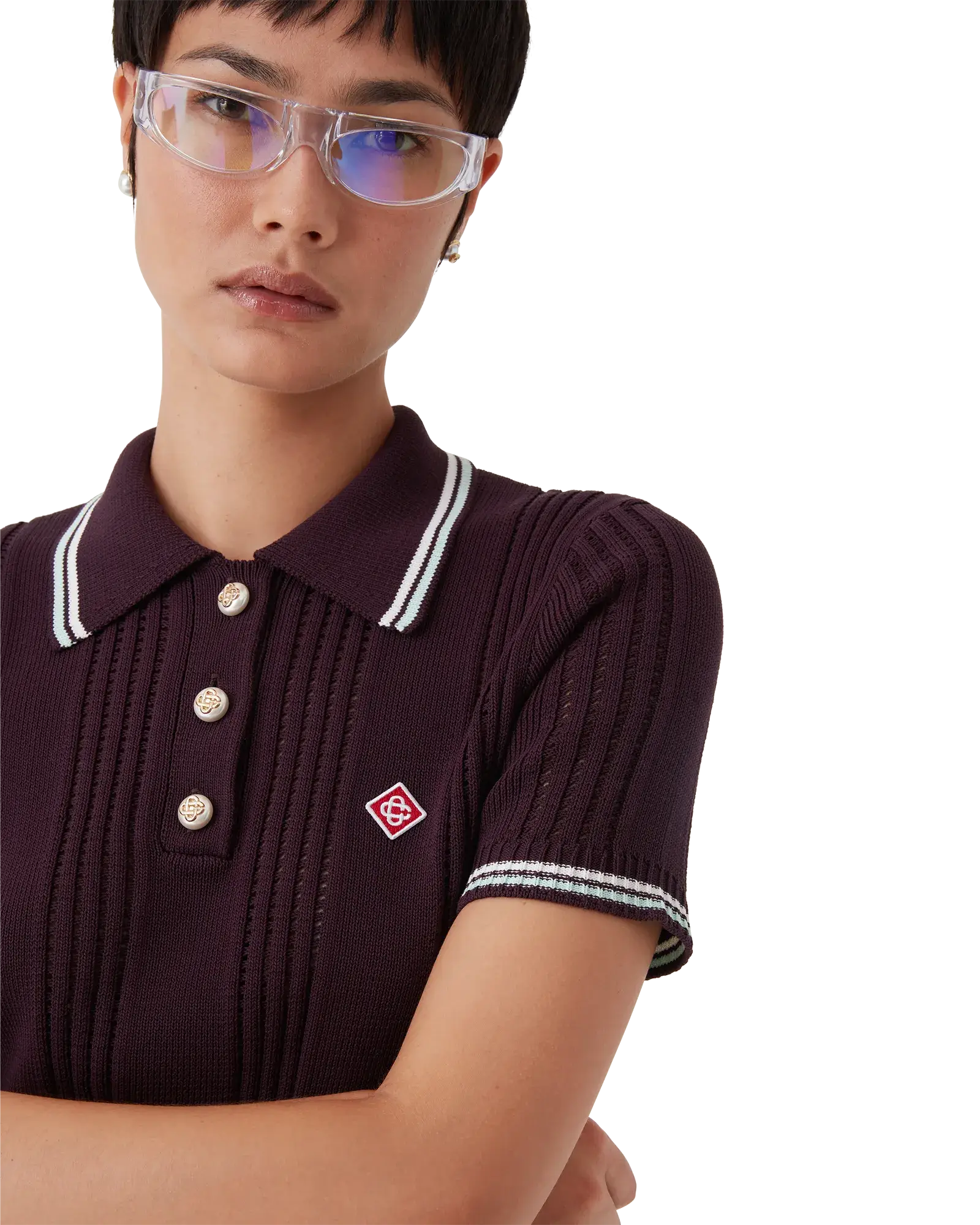 Cotton Knit Short Sleeve Polo | Casablanca Paris | Image 5