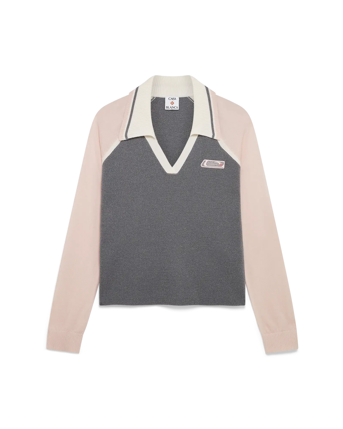 Merino Tennis Long Sleeve Polo | Casablanca Paris | Image 1
