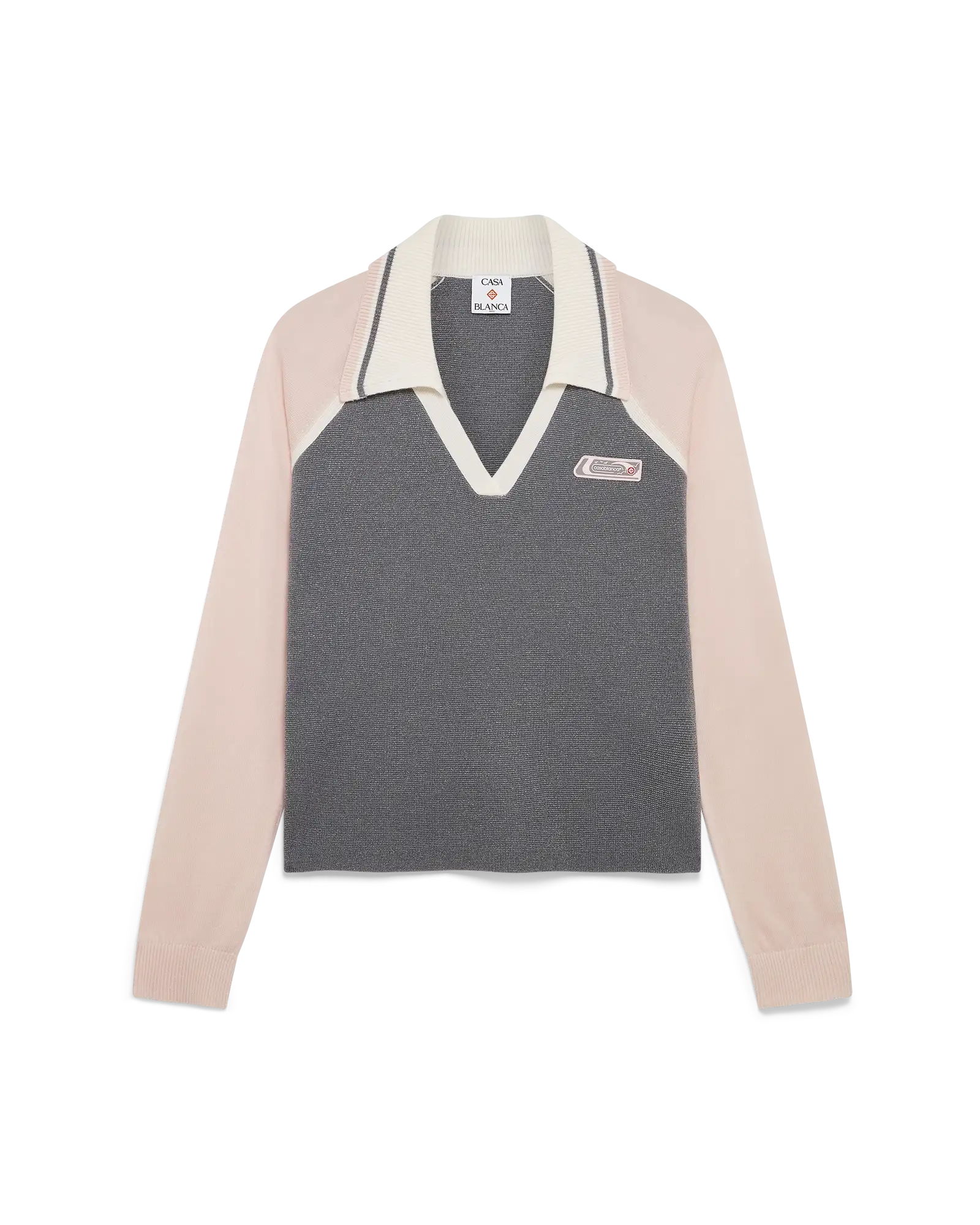 Merino Tennis Long Sleeve Polo | Casablanca Paris | Image 1