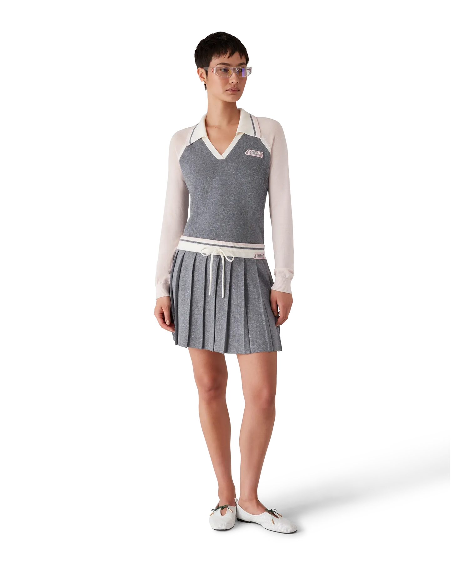 Merino Tennis Long Sleeve Polo | Casablanca Paris | Image 2