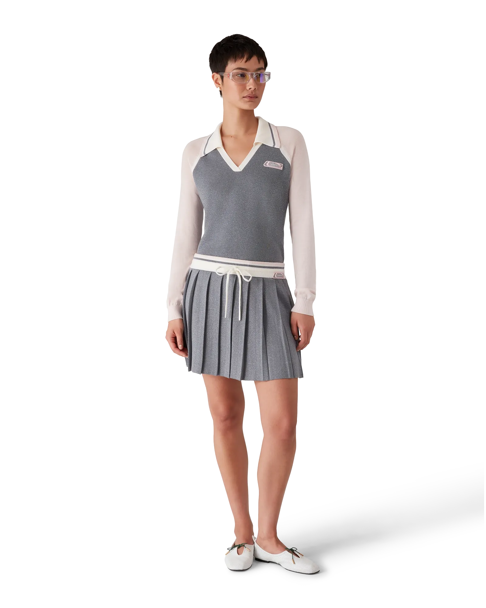 Merino Tennis Long Sleeve Polo | Casablanca Paris | Image 2