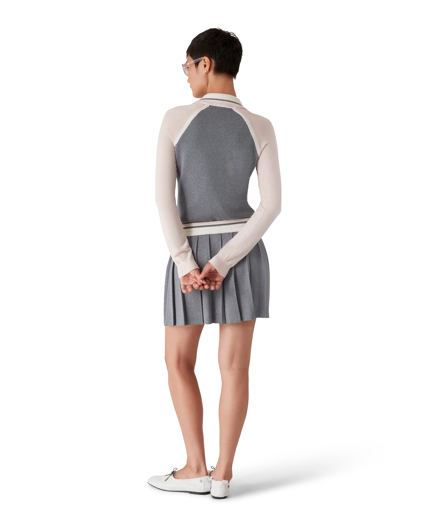 Merino Tennis Long Sleeve Polo | Casablanca Paris | Image 3