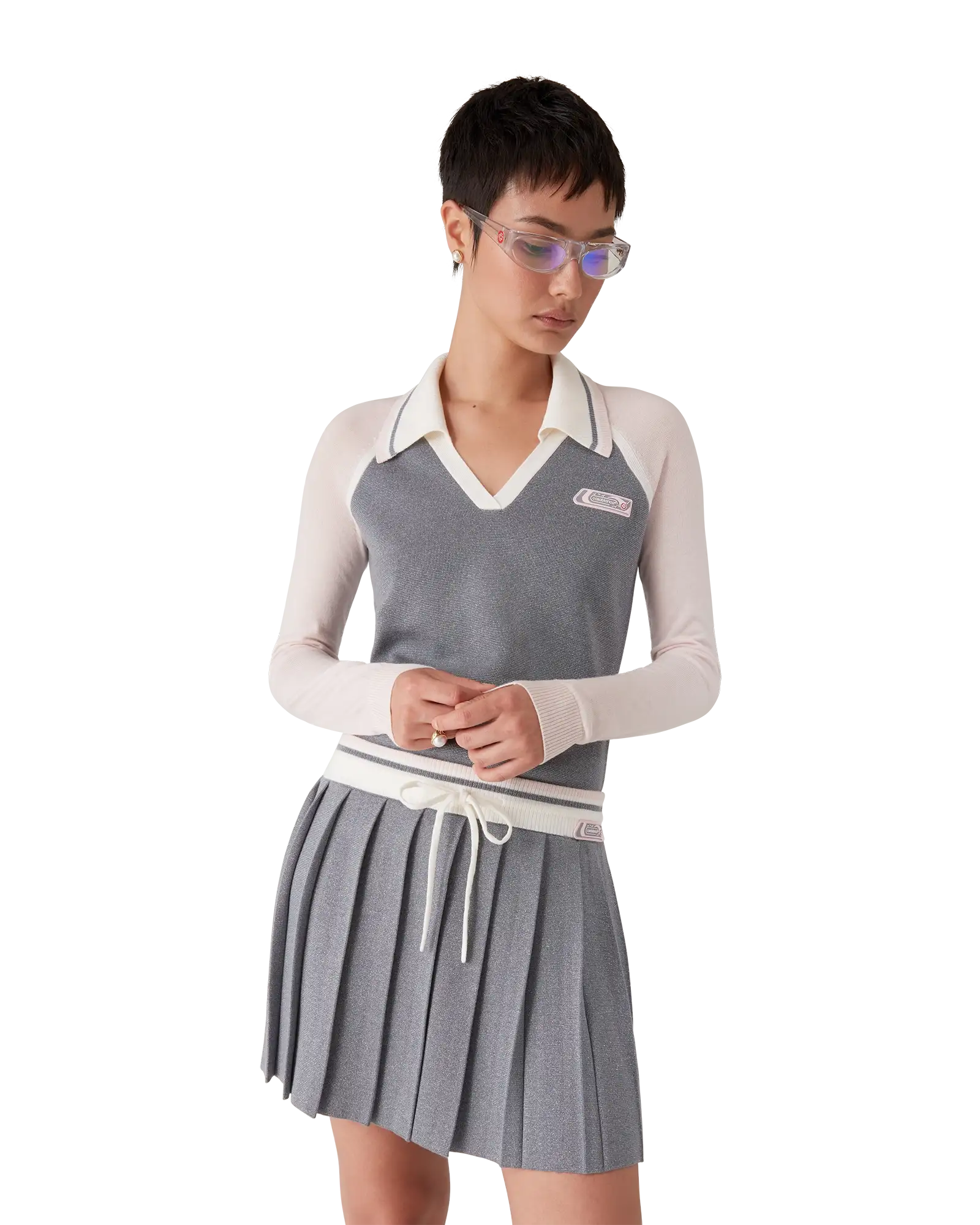 Merino Tennis Long Sleeve Polo | Casablanca Paris | Image 4