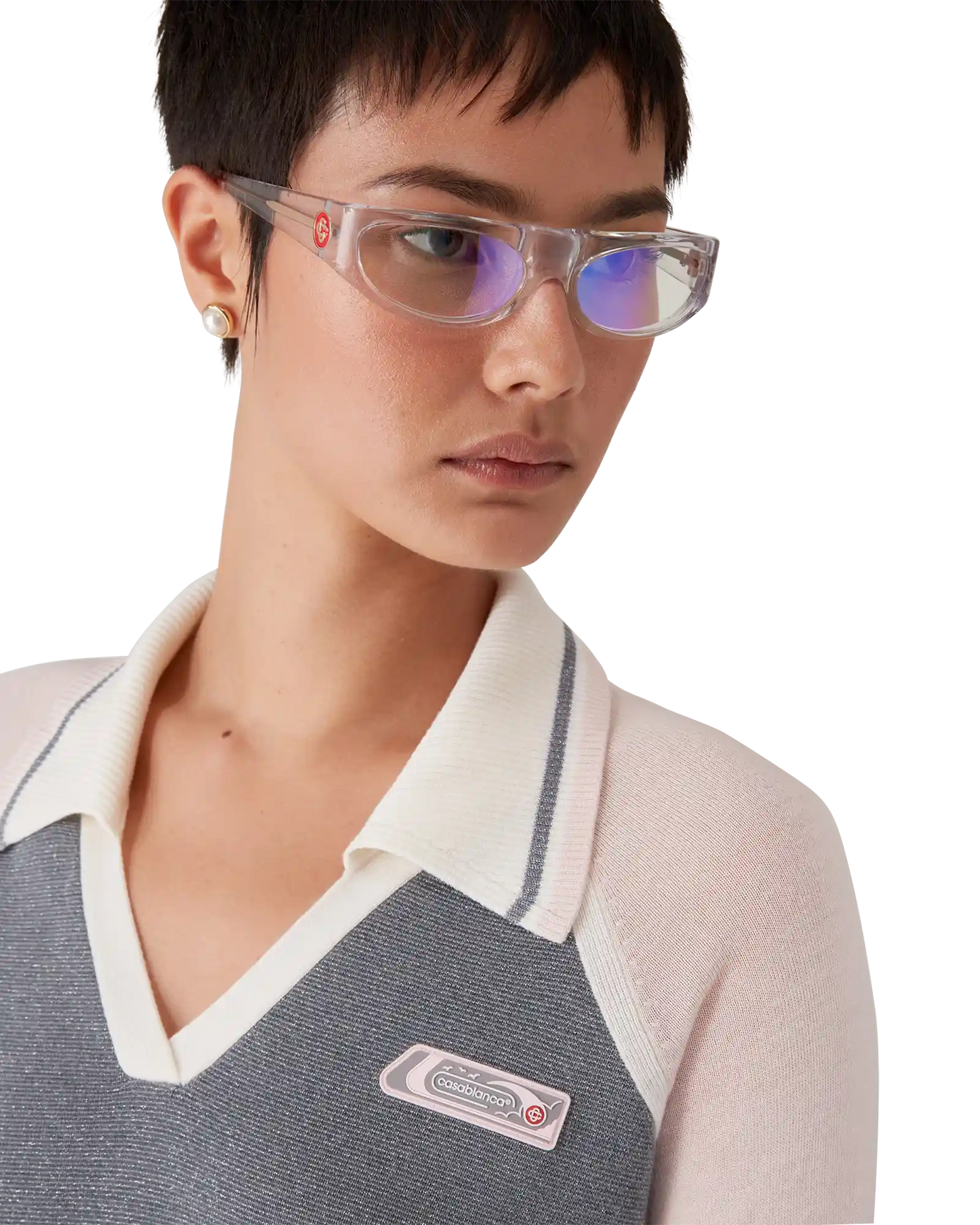 Merino Tennis Long Sleeve Polo | Casablanca Paris | Image 5