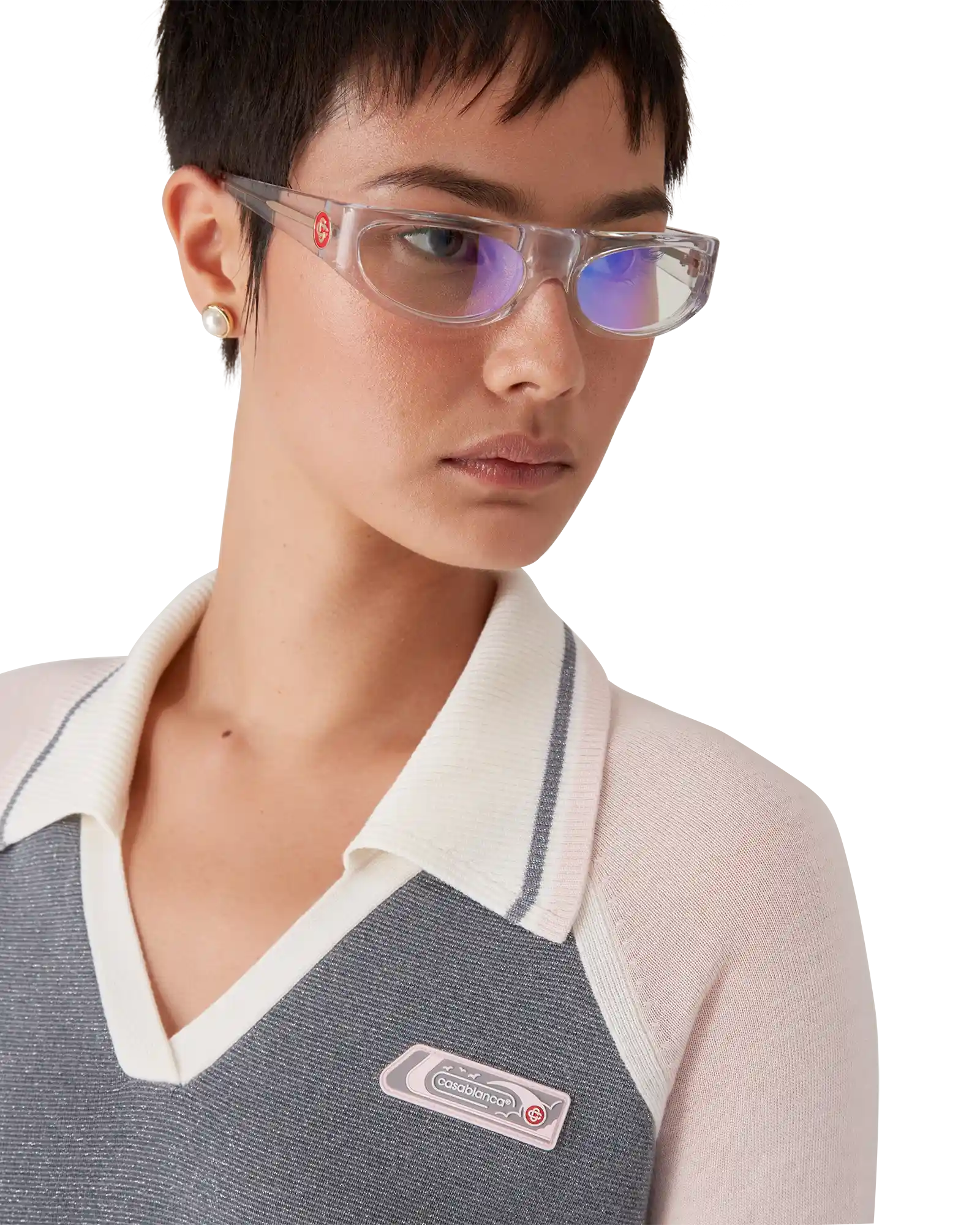 Merino Tennis Long Sleeve Polo | Casablanca Paris | Image 5