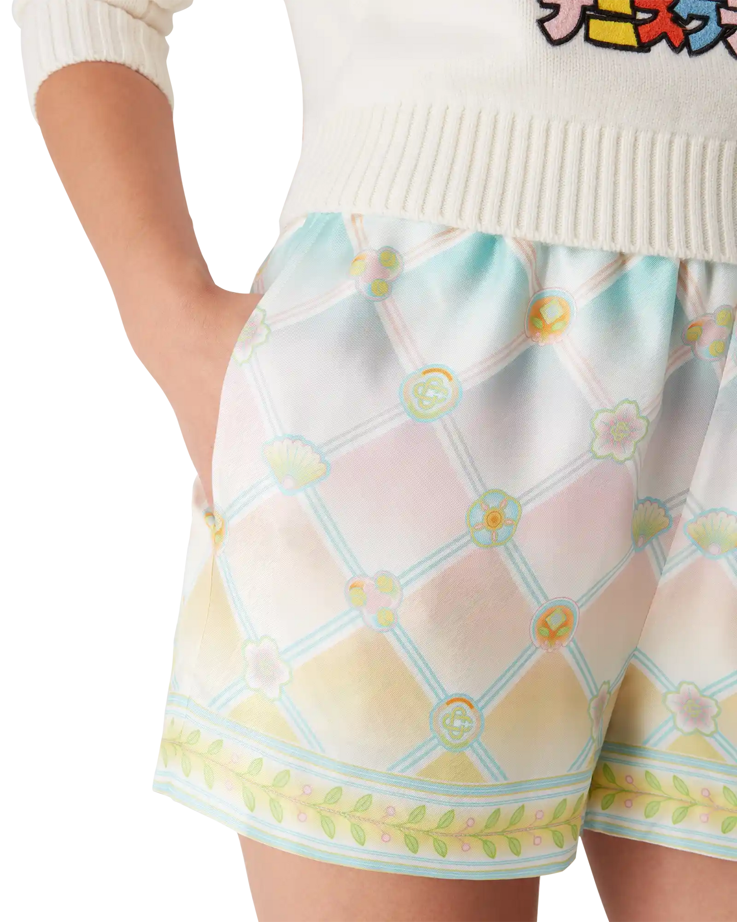 Candy Icons Silk Twill Shorts | Casablanca Paris | Image 5