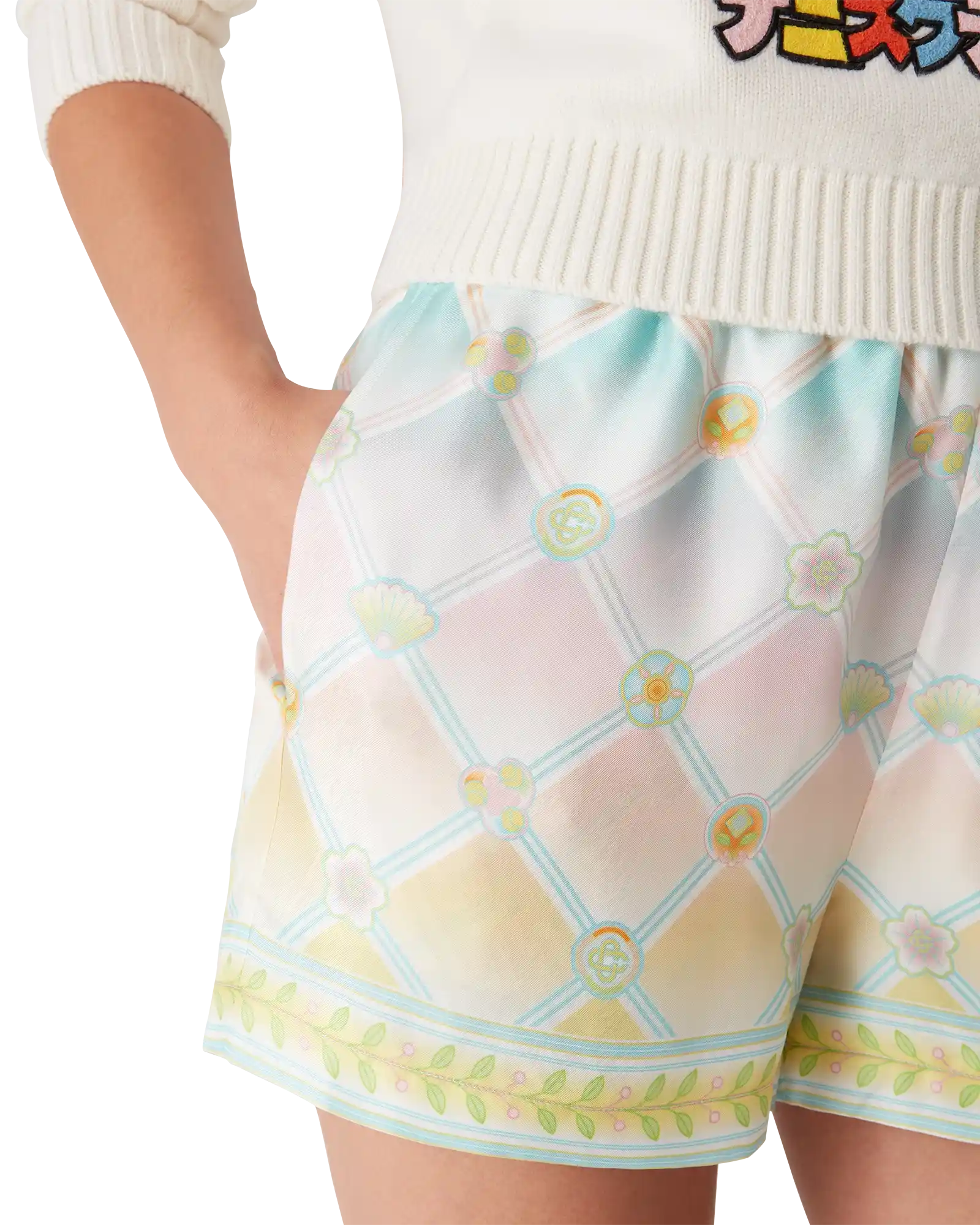 Candy Icons Silk Twill Shorts | Casablanca Paris | Image 5
