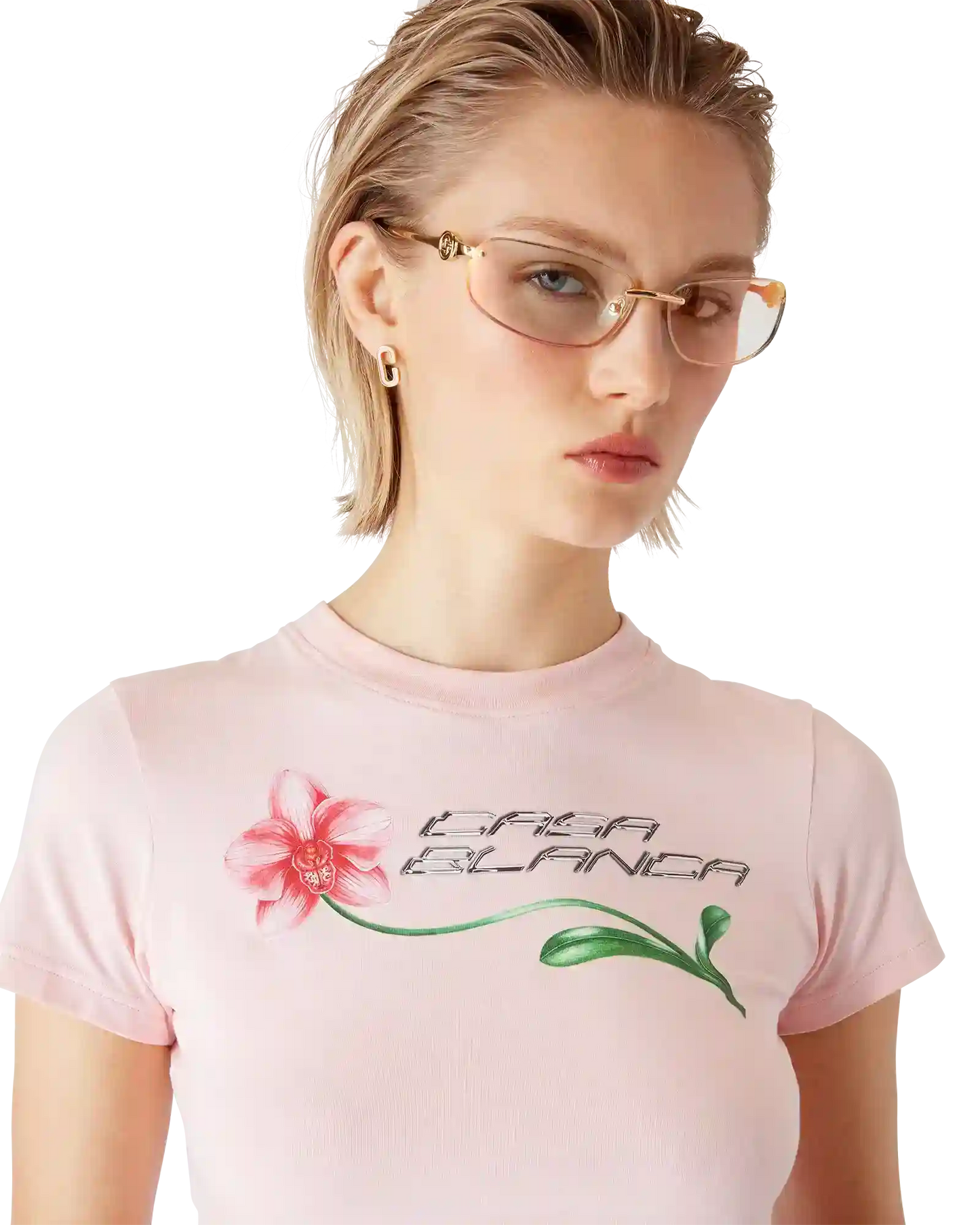 Orchid Logo Cropped Baby Tee | Casablanca Paris | Image 5