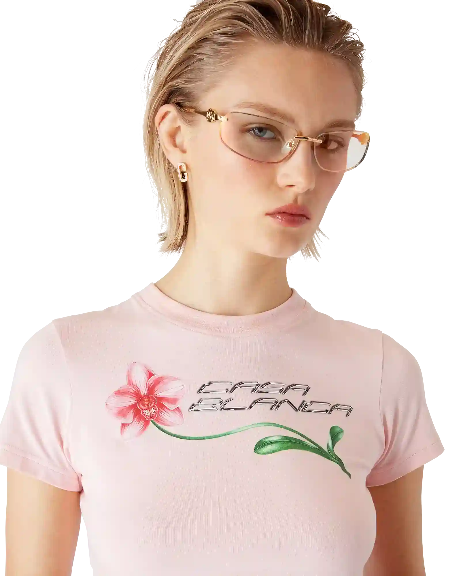 Orchid Logo Cropped Baby Tee | Casablanca Paris | Image 5